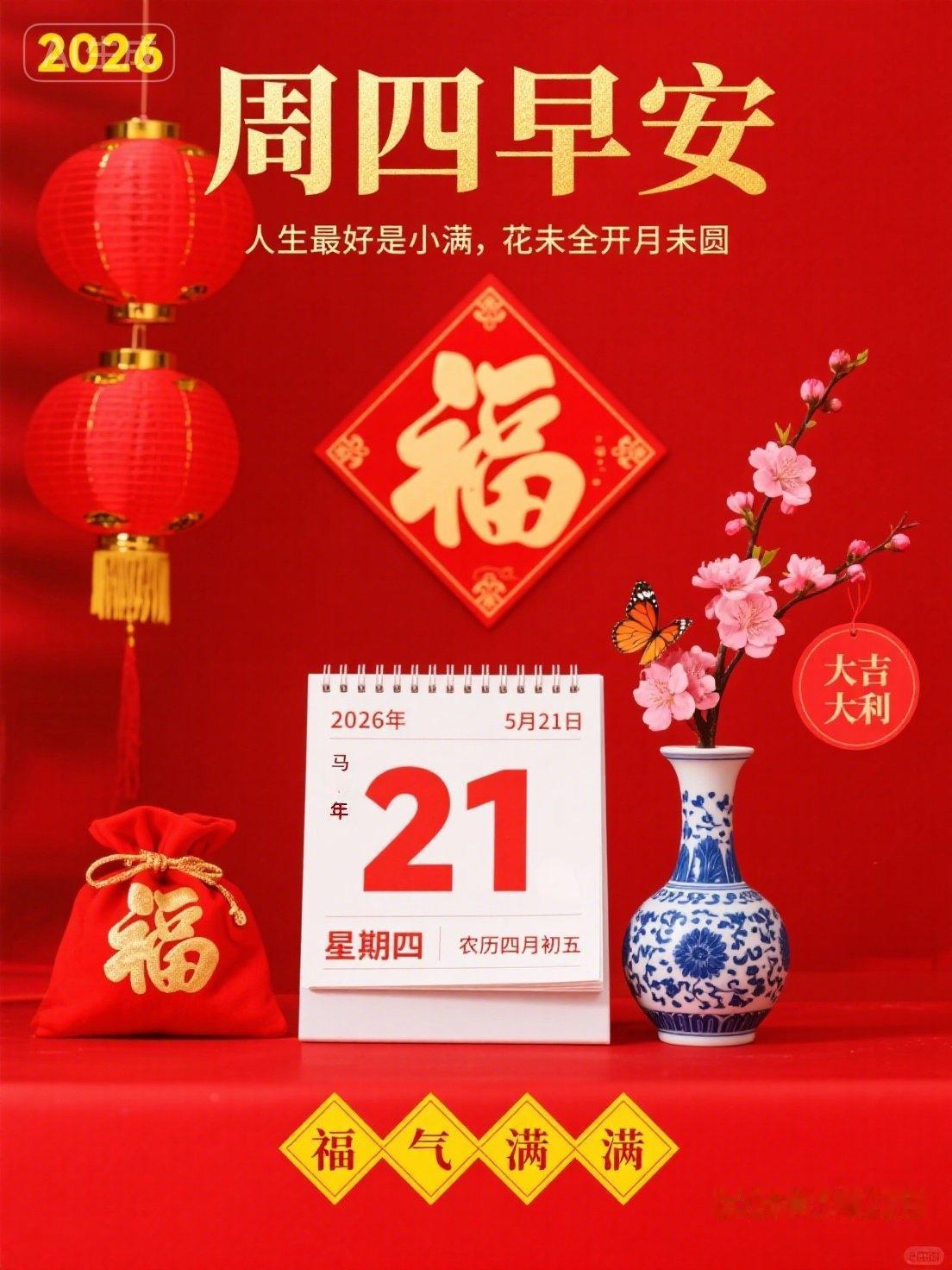 小满安康[玫瑰]周四早安[玫瑰]风遇小满夏渐暖，心藏知足岁岁欢