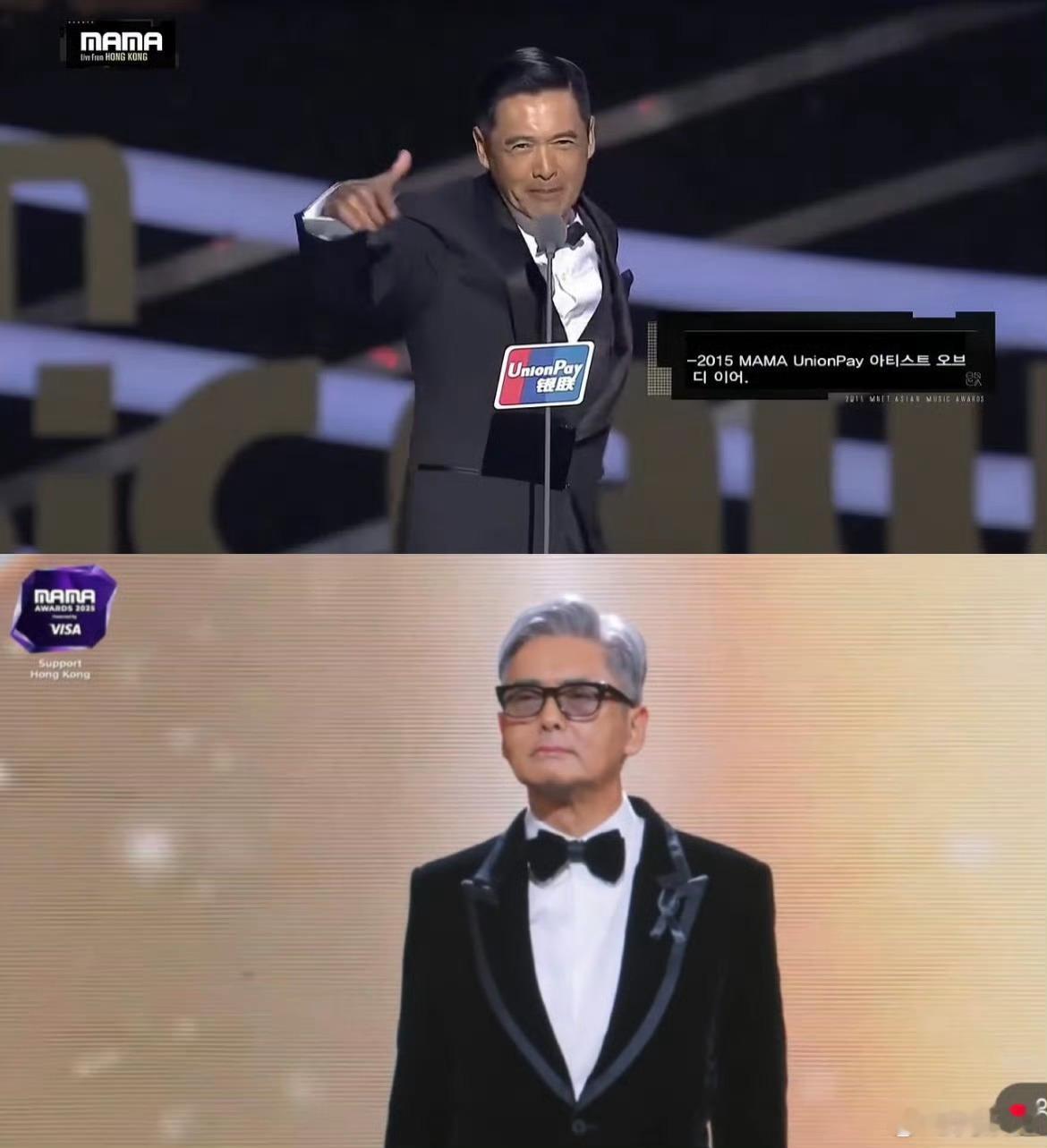 周润发十年MAMA前后对比周润发十年MAMA前后对比也太戳人了！2015年60岁