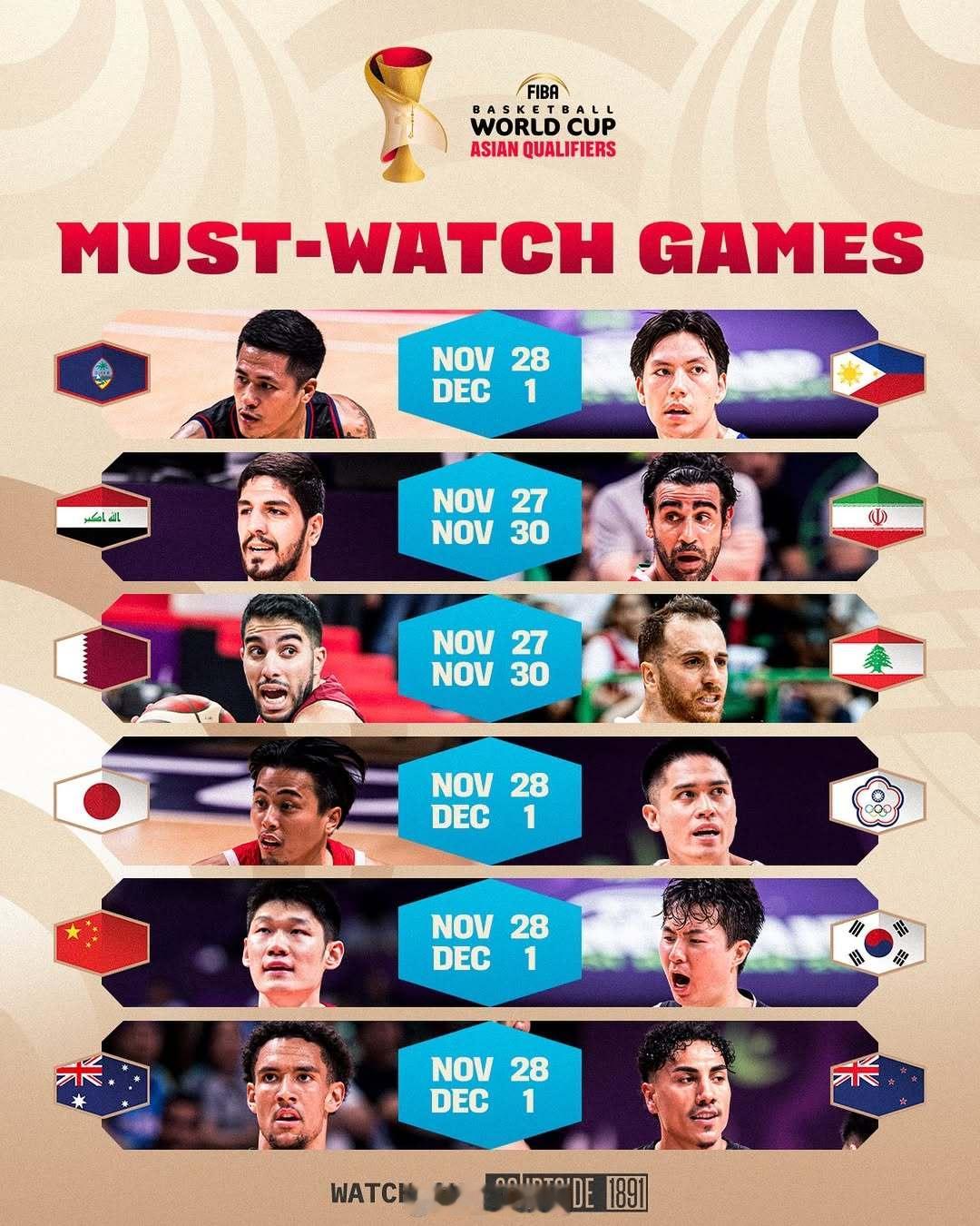 官方开始预热世预赛首战，中韩对决选的是胡金秋与李贤重，而日本与中国台北之战选的是