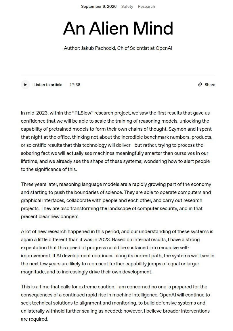 完了，OpenAI首席科学家JakubPachocki明牌了。。。他的最新文