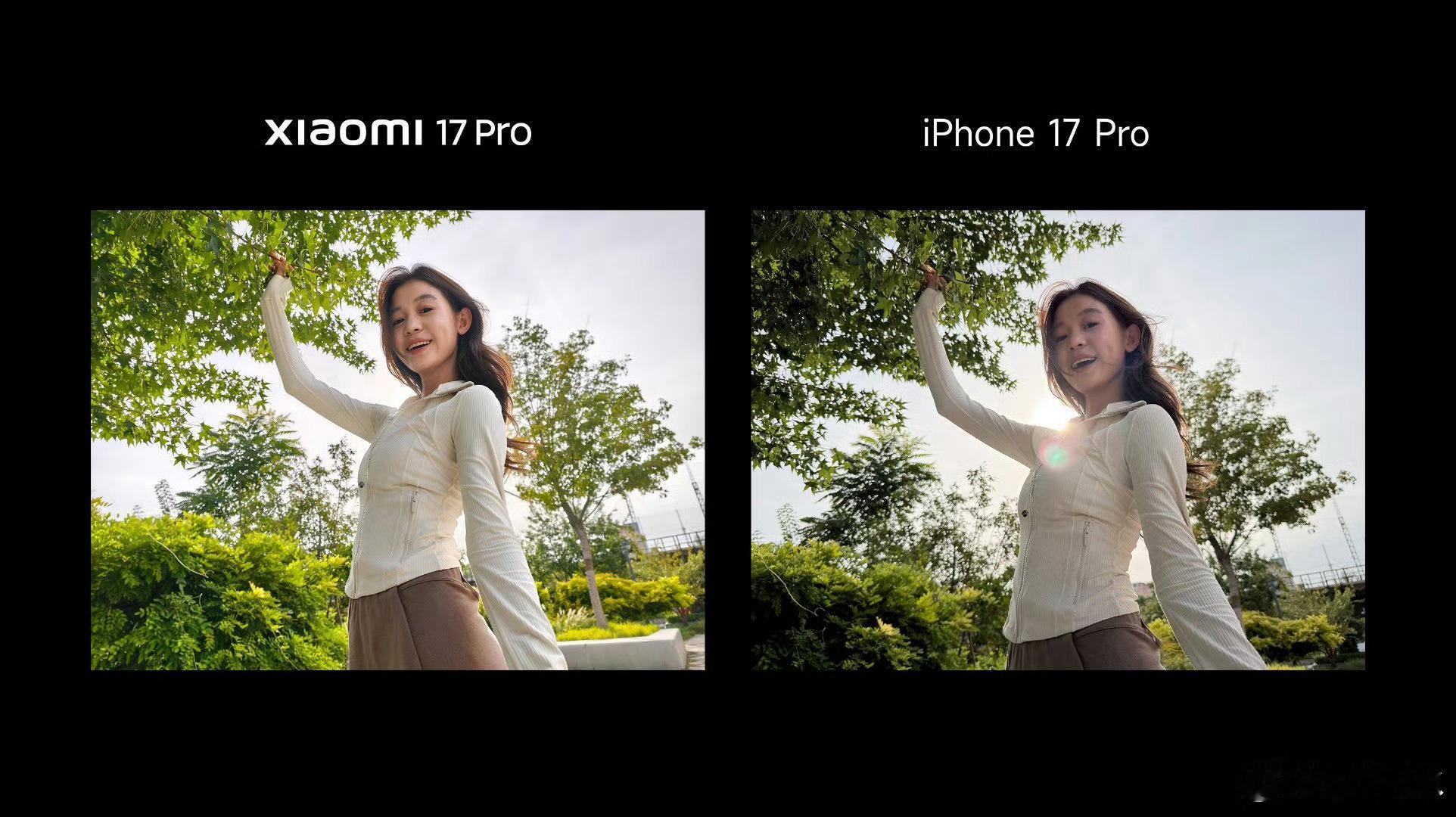 iPhone17小米17拍照好家伙卢总晒出了小米17Pro和iPhone