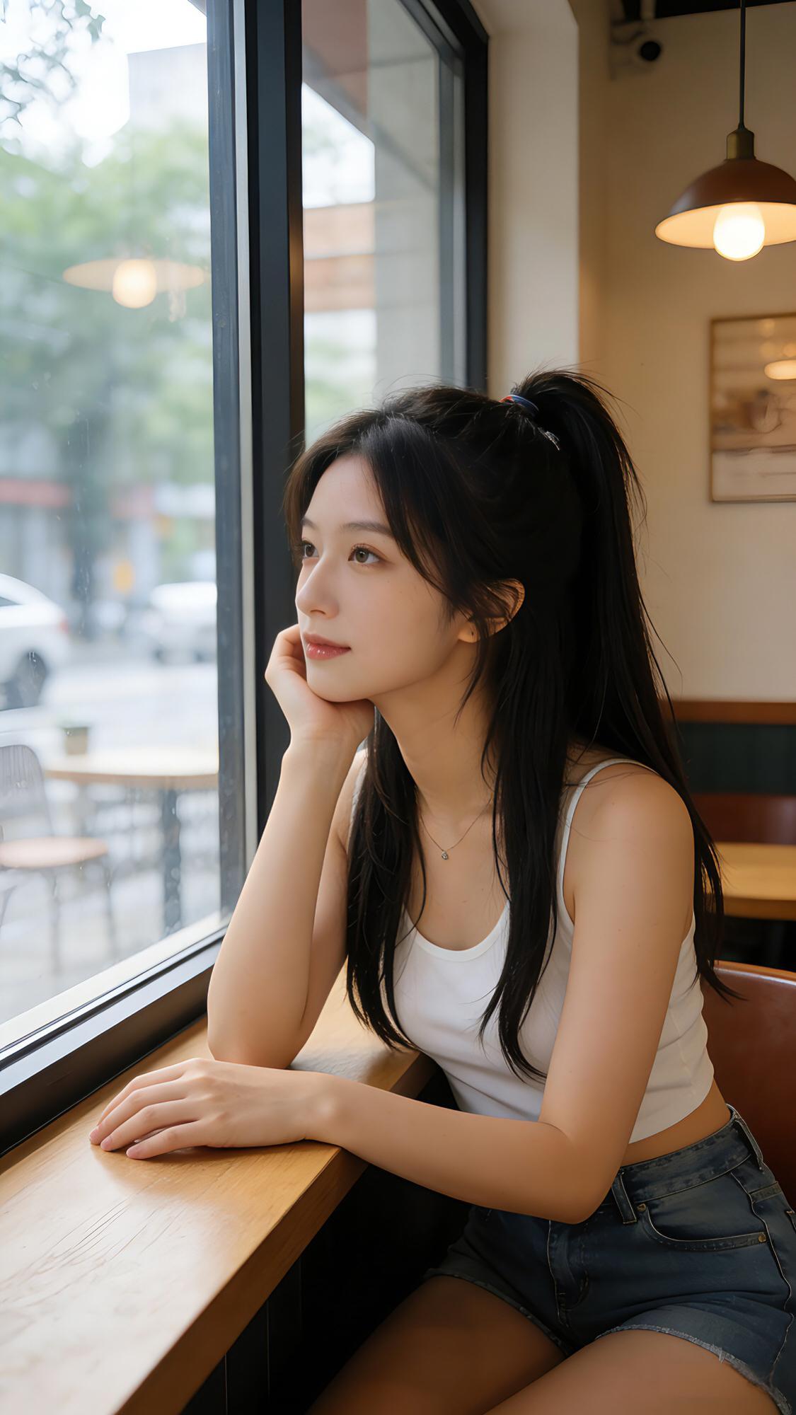 一半倚窗听风，一半迎光而行。