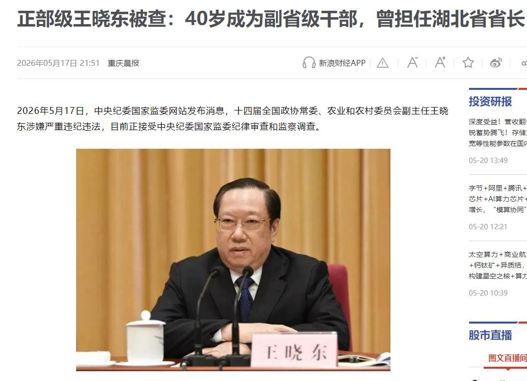 都快进棺材了也要拉出来批判？退休不是“护身符”，王晓东66岁被查，退休多年还得接