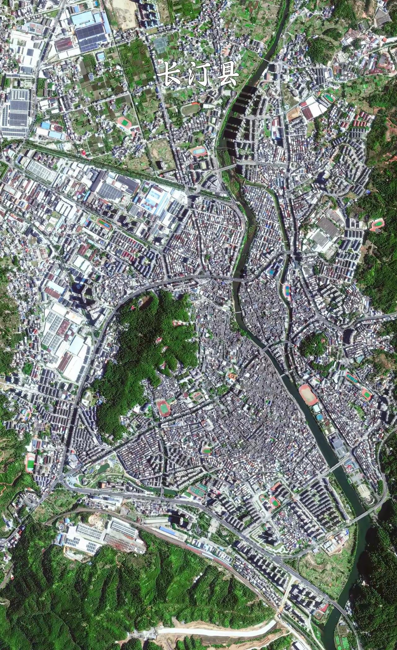 福建省长汀县高清卫星图