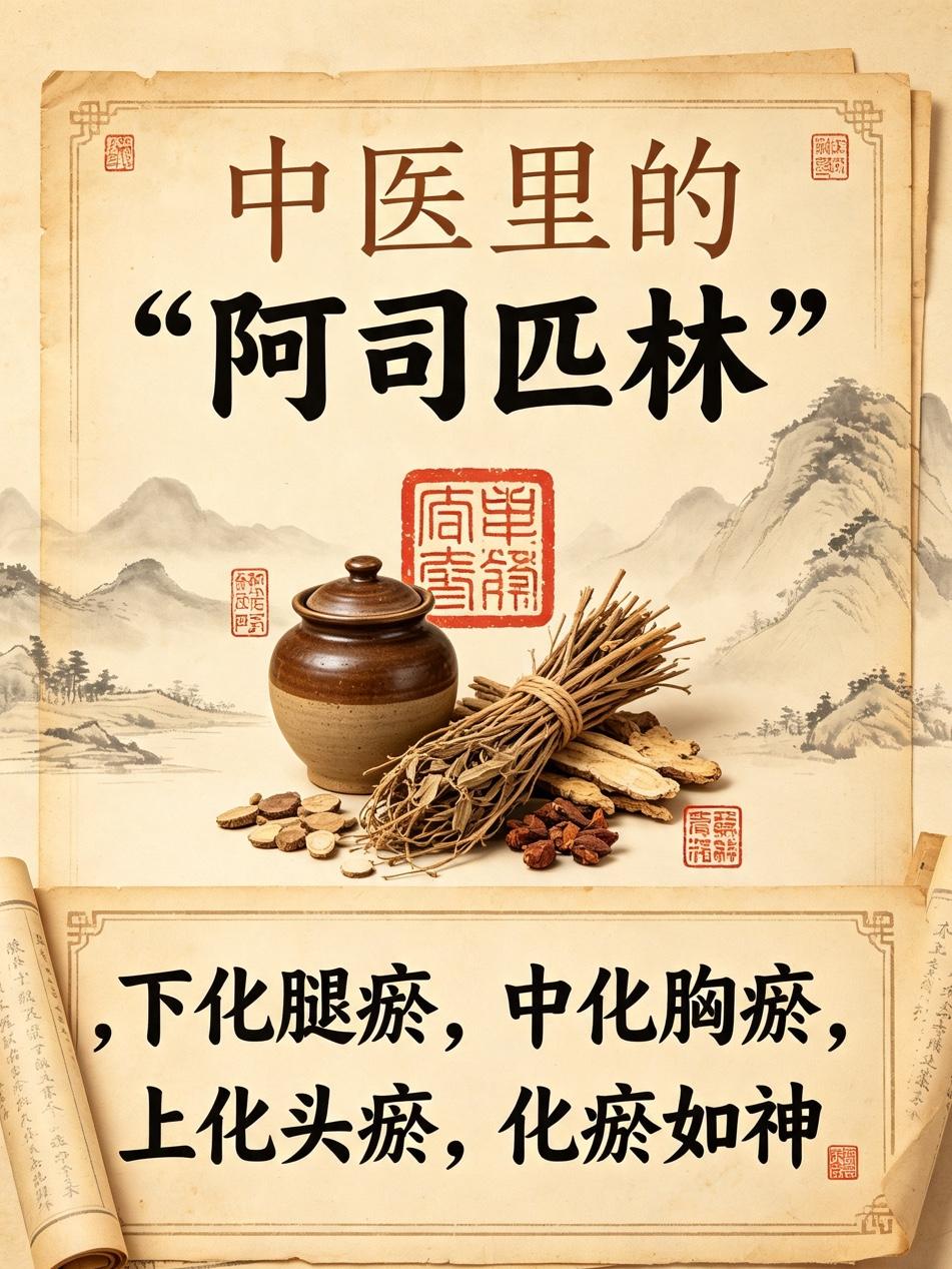中医里的“阿司匹林”，下化腿瘀，中化胸瘀，上化头瘀，化瘀如神中医里有三味药，