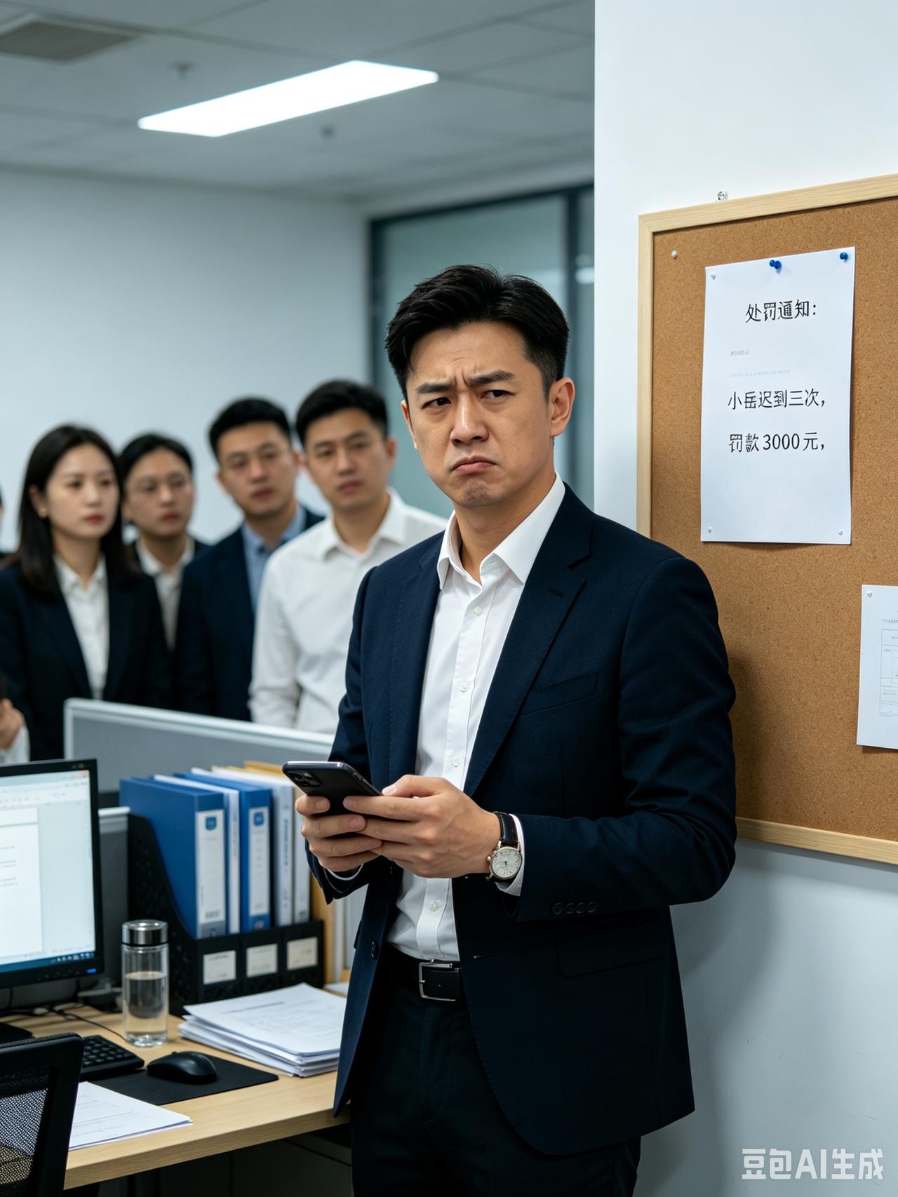 销售员小岳工资20000，因为上班迟到好几次，跟人事争辩了几句，被人事经理罚款3