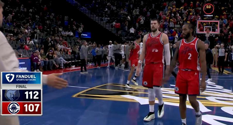 战神卡限时返场39分，快船最终被灰熊逆转。卢指导双手插兜离场，云淡风轻