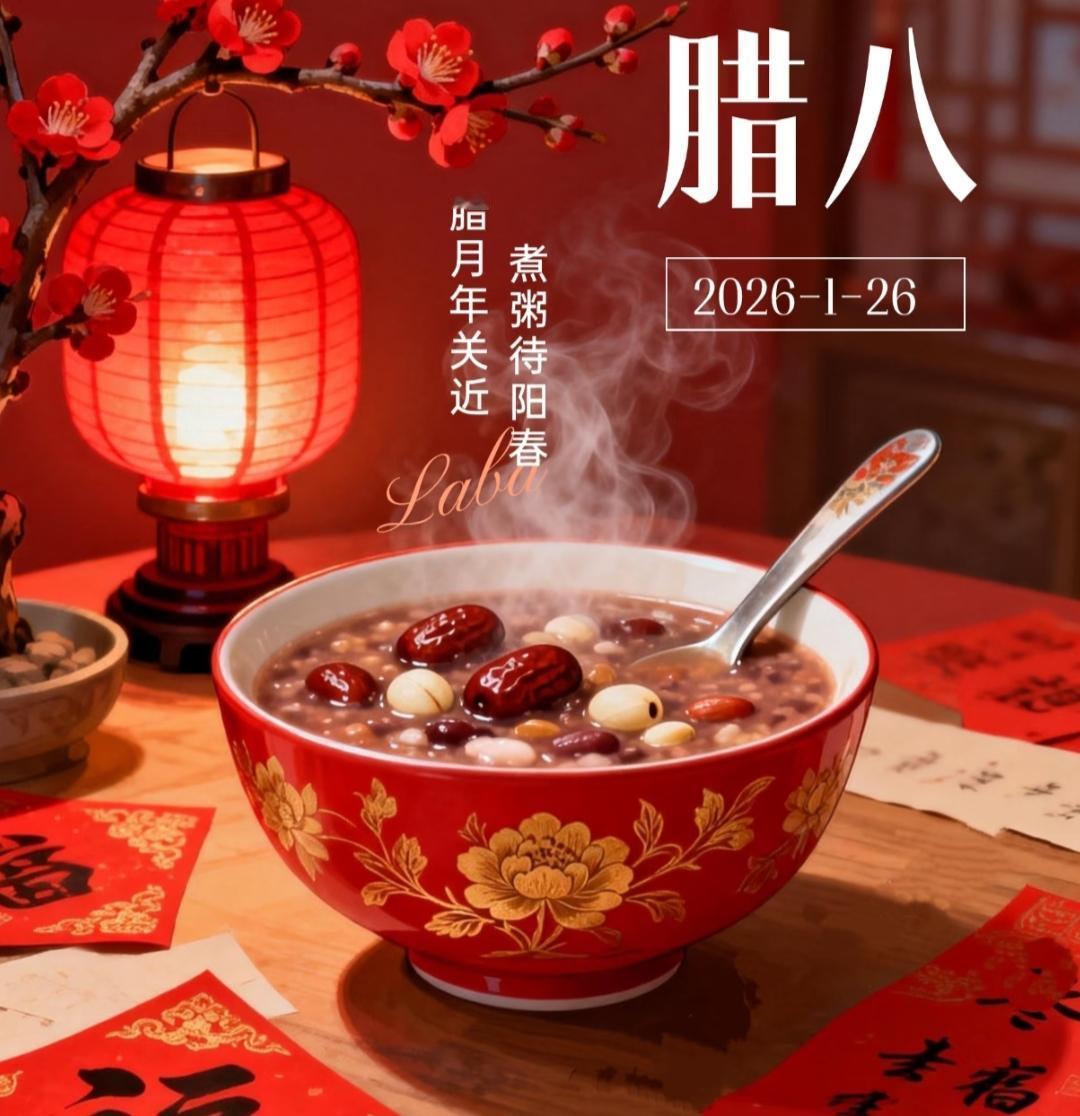 今日腊八节!!!腊八至，粥香浓，年味悄悄漫上心头一碗热粥下肚，暖了凛冬，也安