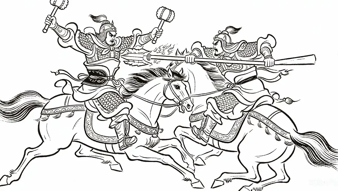 小英雄一锤打死假张英，救下土得彪、土得豹，来投金营。不但获得金兀术信任...