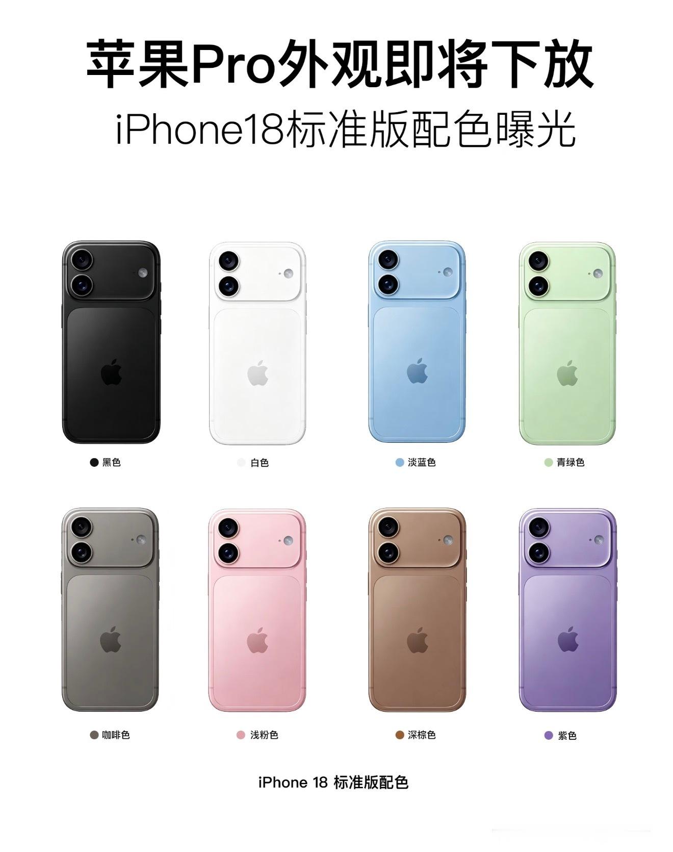 iPhone18标准版迎来史诗变革！Pro同款外观正式下放，沿用多年的竖向双摄淘