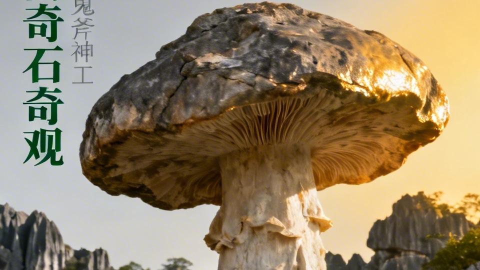 🔥笑喷！云南太疯狂，连石头都长成野生菌。网友在云南石林偶遇“巨型菌王”，凑近一