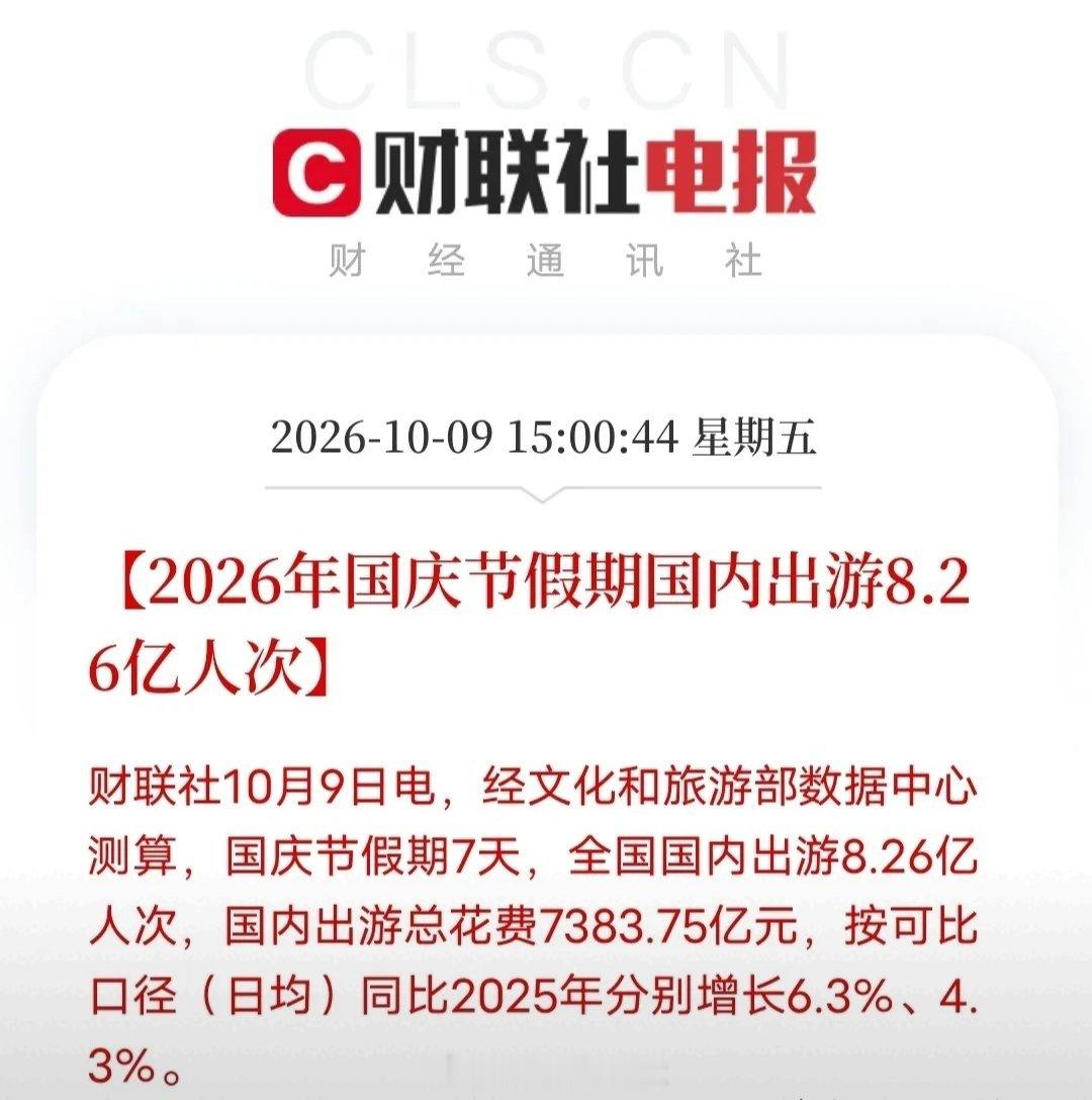 旅游酒店、大消费，下周估计要疯狂了盘后利好消息：文旅部都发声了，2026年国庆节