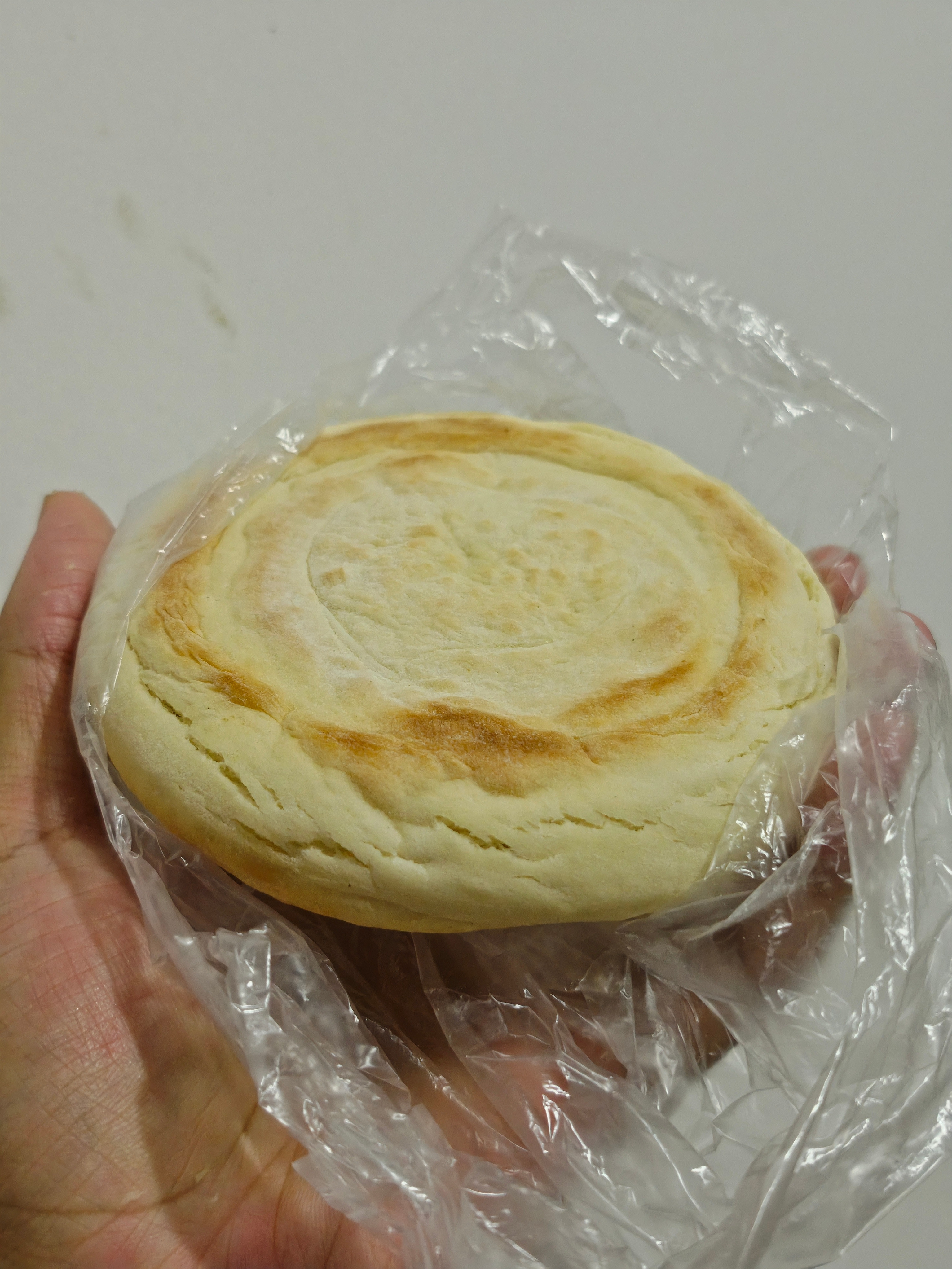 我妈说给我买了个肉夹馍在冰箱里。家里有肉，所以没有要肉，让我自己加一下。我说那没