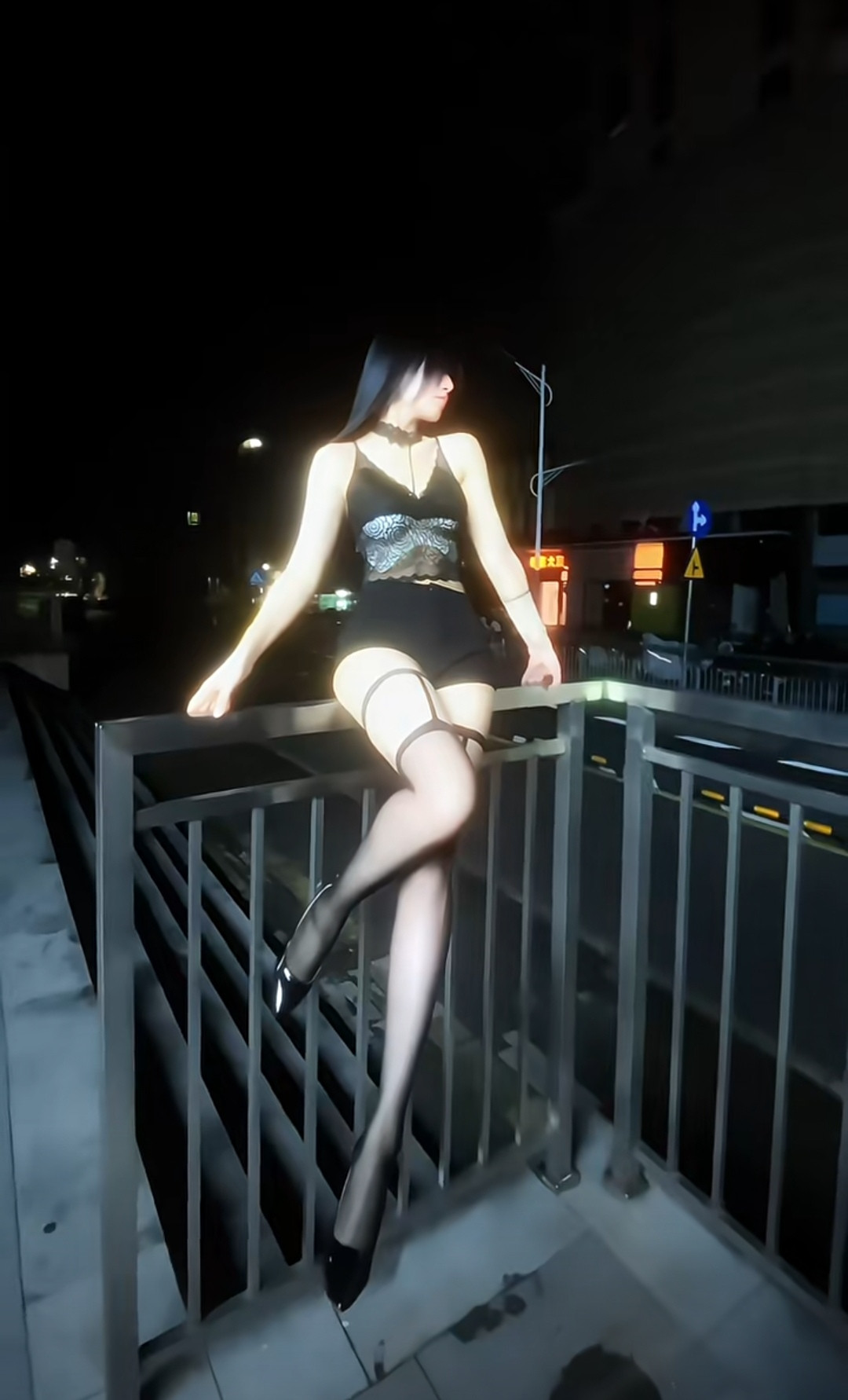 大长腿性感黑丝高跟yyds好身材性感女神光影黑白美...