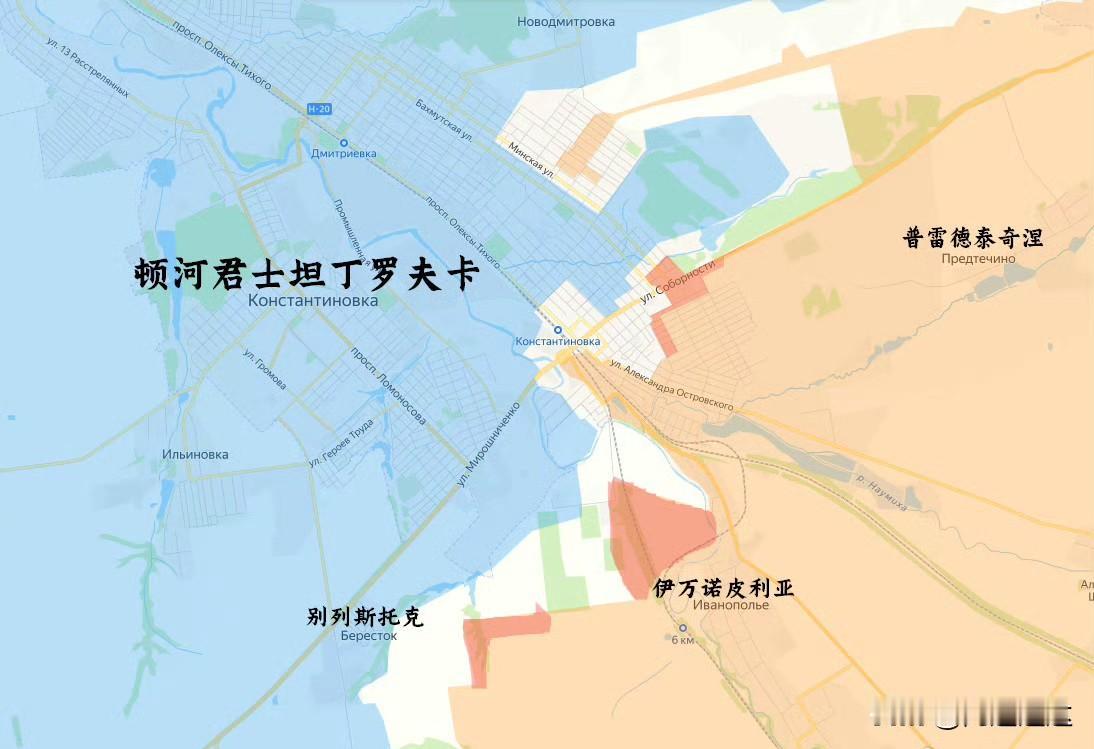 俄军逼近顿河君士坦丁罗夫卡。俄军在冬季攻势中逐渐逼近顿巴斯双子城。双子城由斯