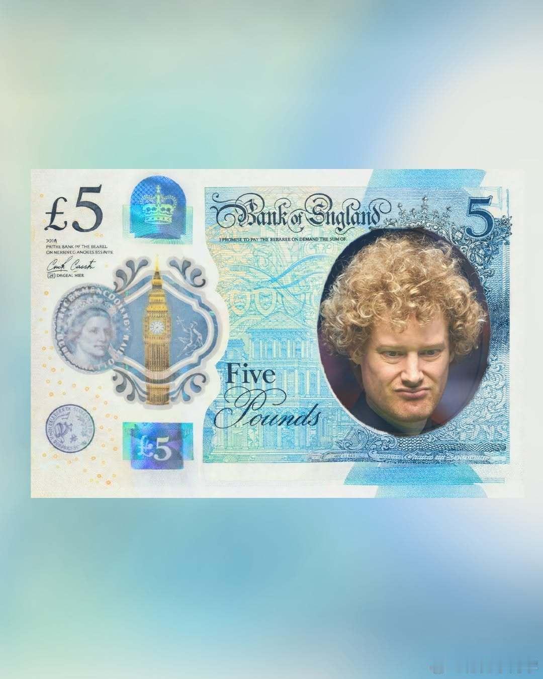 要说带头搞事情，worldsnooker绝对算一个。这是他们设计的5英镑。亨德利