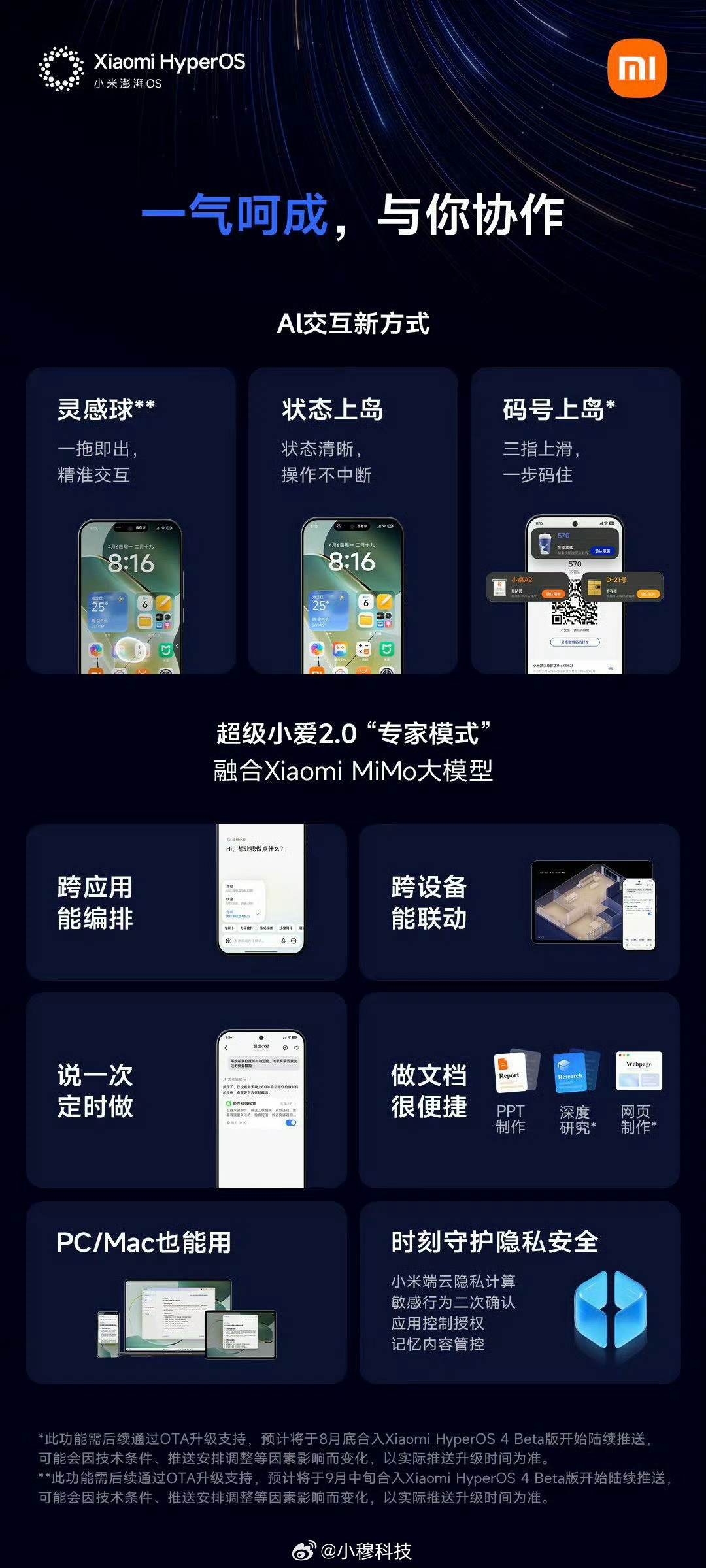 好家伙，小米澎湃OS4的一张宣传海报居然有三处bug，不会是审核人员都被裁了用A