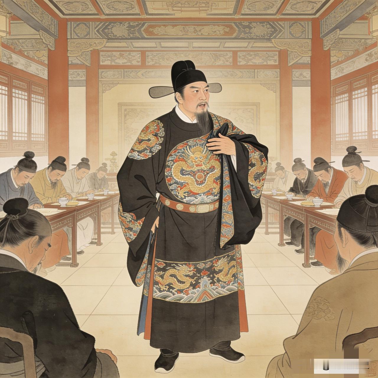 郭子仪交还兵权，回家后大宴宾客，酒过三巡，他忽然放下酒碗，对满堂子孙说：“从今日