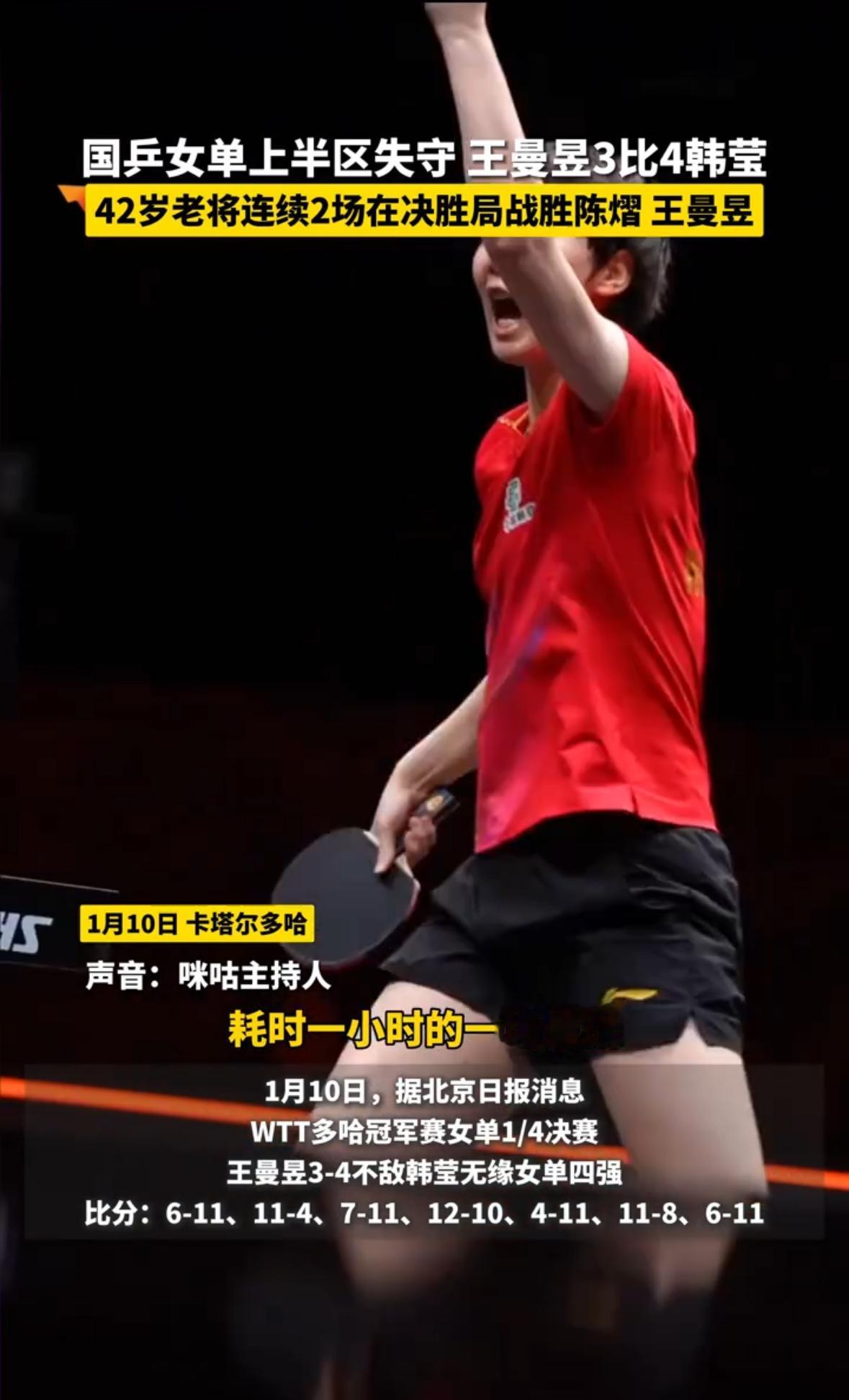 姐姐是真难打，老将还是发挥的这么稳定，看到比分，曼昱输了也是超级厉害，马琳在比赛