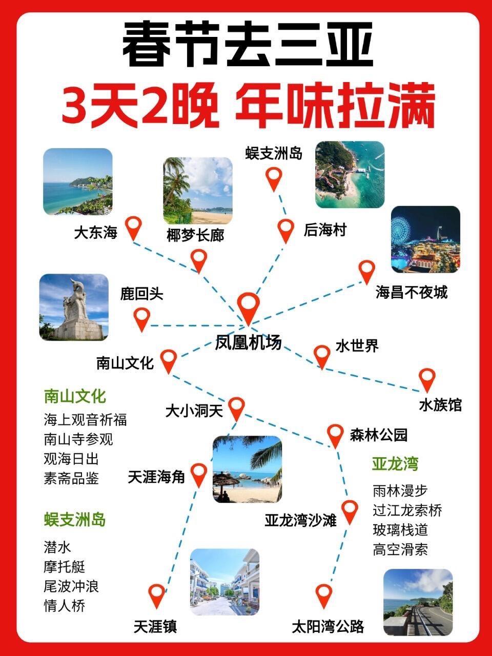 春节去三亚 3 天 2 晚｜新春暴走攻略。    ||过年就想找个暖和...