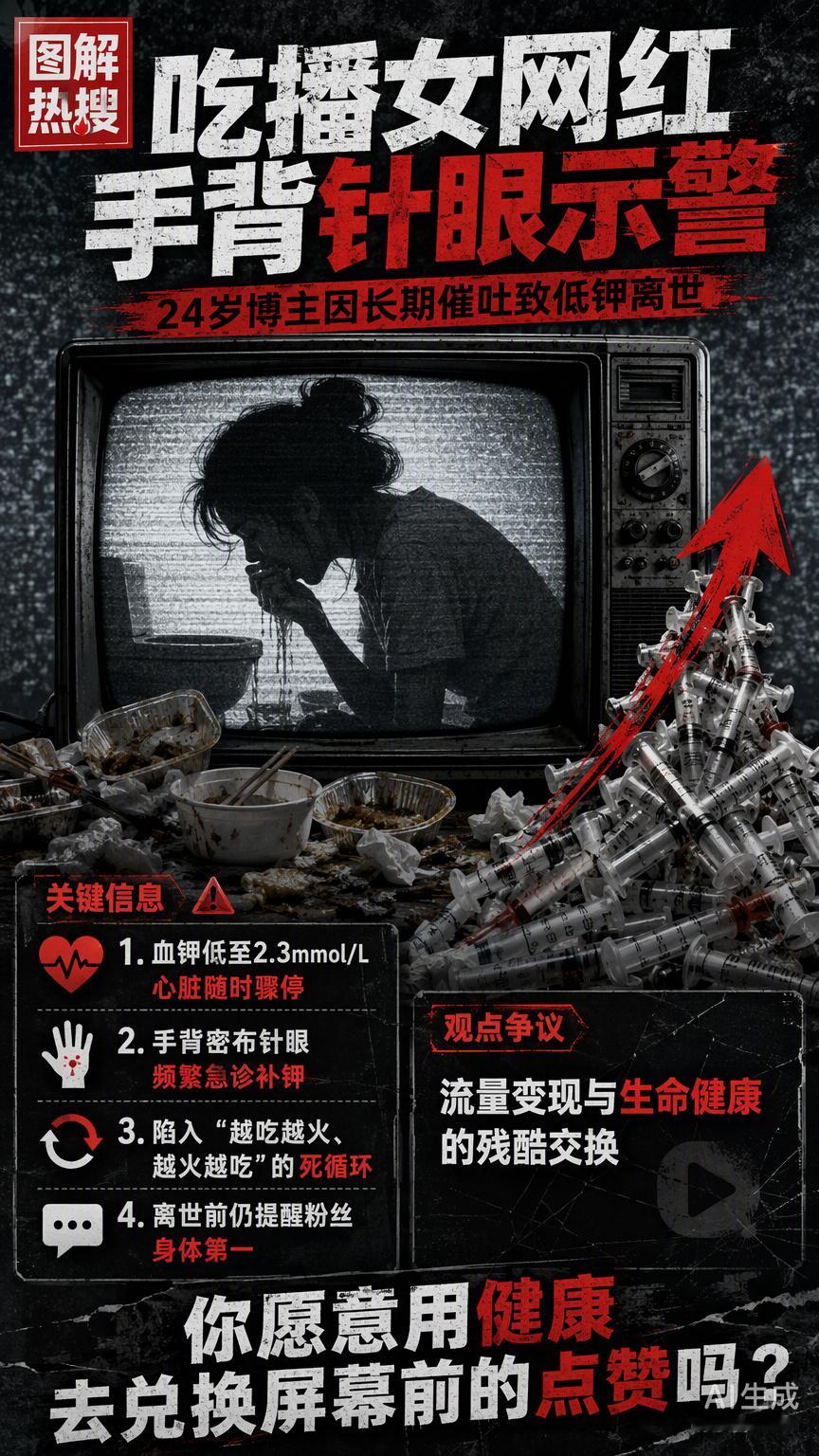 当我们在讨论“吃播女网红手背针眼”时，本质上是在谈论一种被算法异化的肉体献祭。很多人觉得这是个人对美
