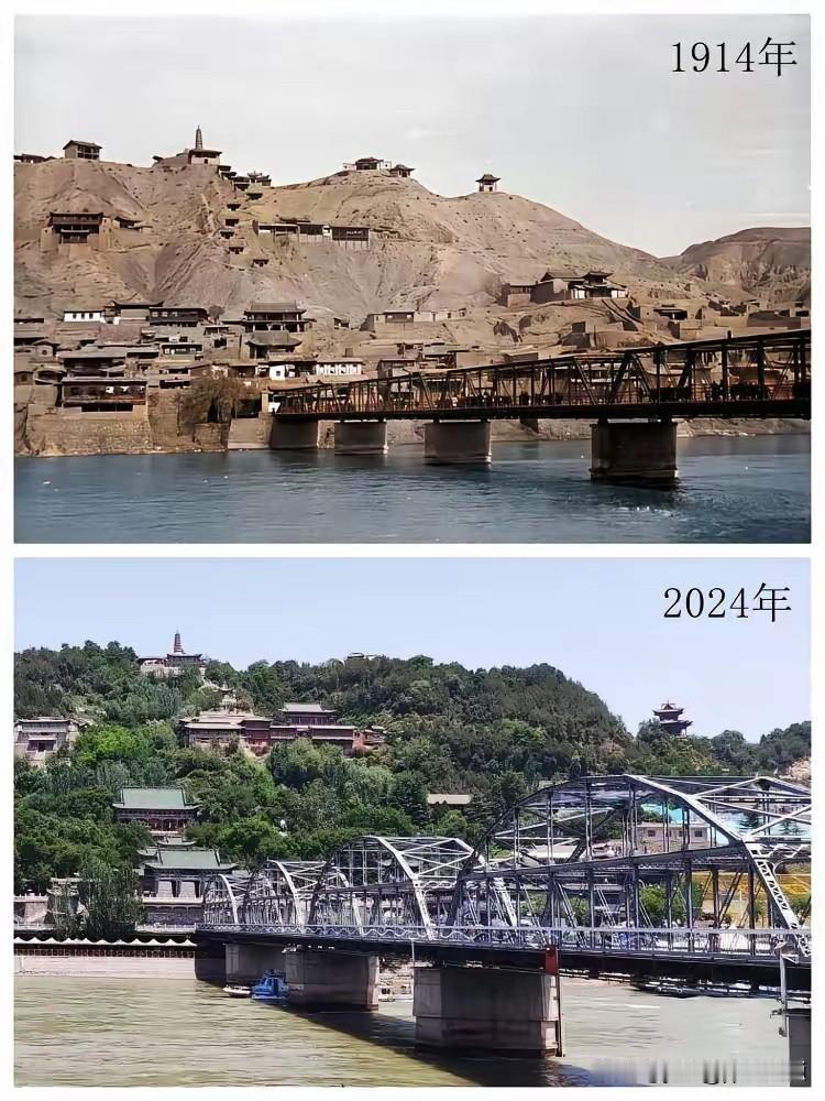 兰州中山桥一百一十年前后对比