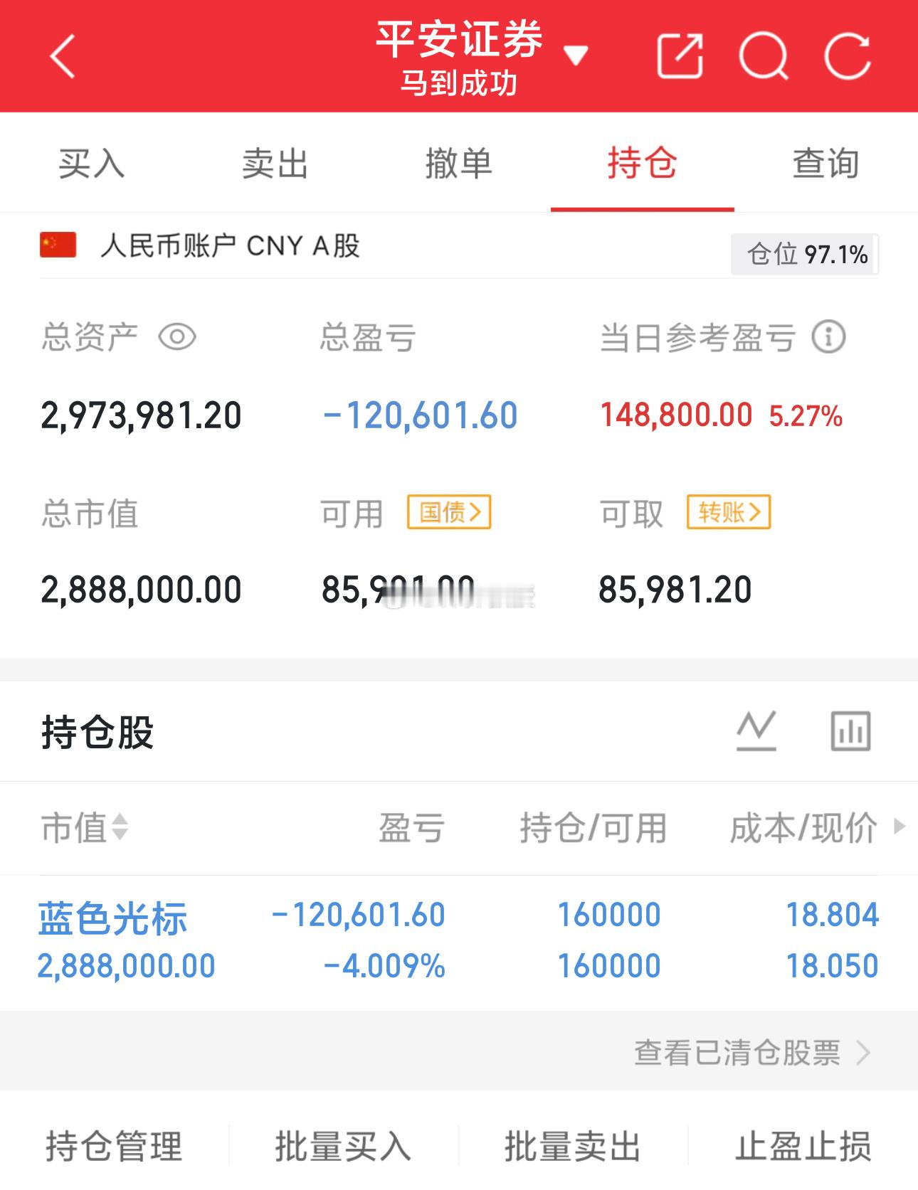 300万本金，目标1年做到1500万，1年翻五倍，欢迎各位关注！（第18天）持