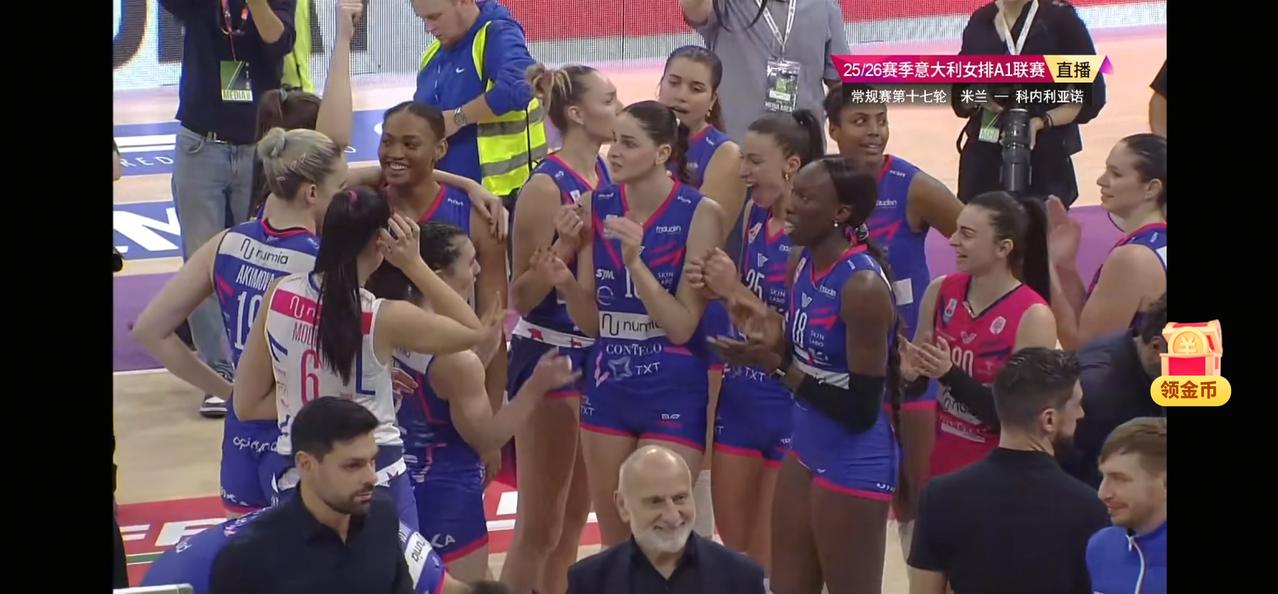 今天凌晨结束的2025-2026赛季意甲女排联赛第十七轮的一场比赛中，朱婷效力的
