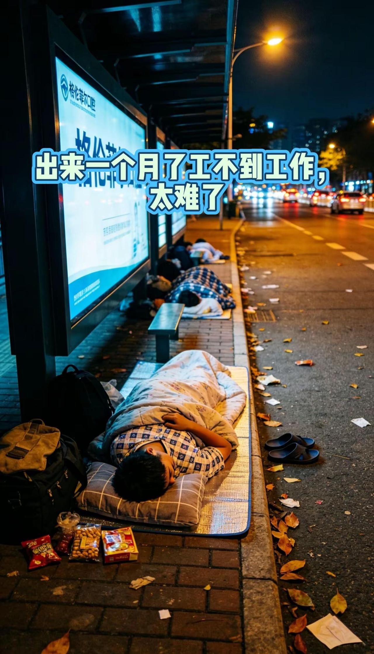 珠三角随处可见年轻人找不到工作睡大街打工人的辛酸只有自己知道