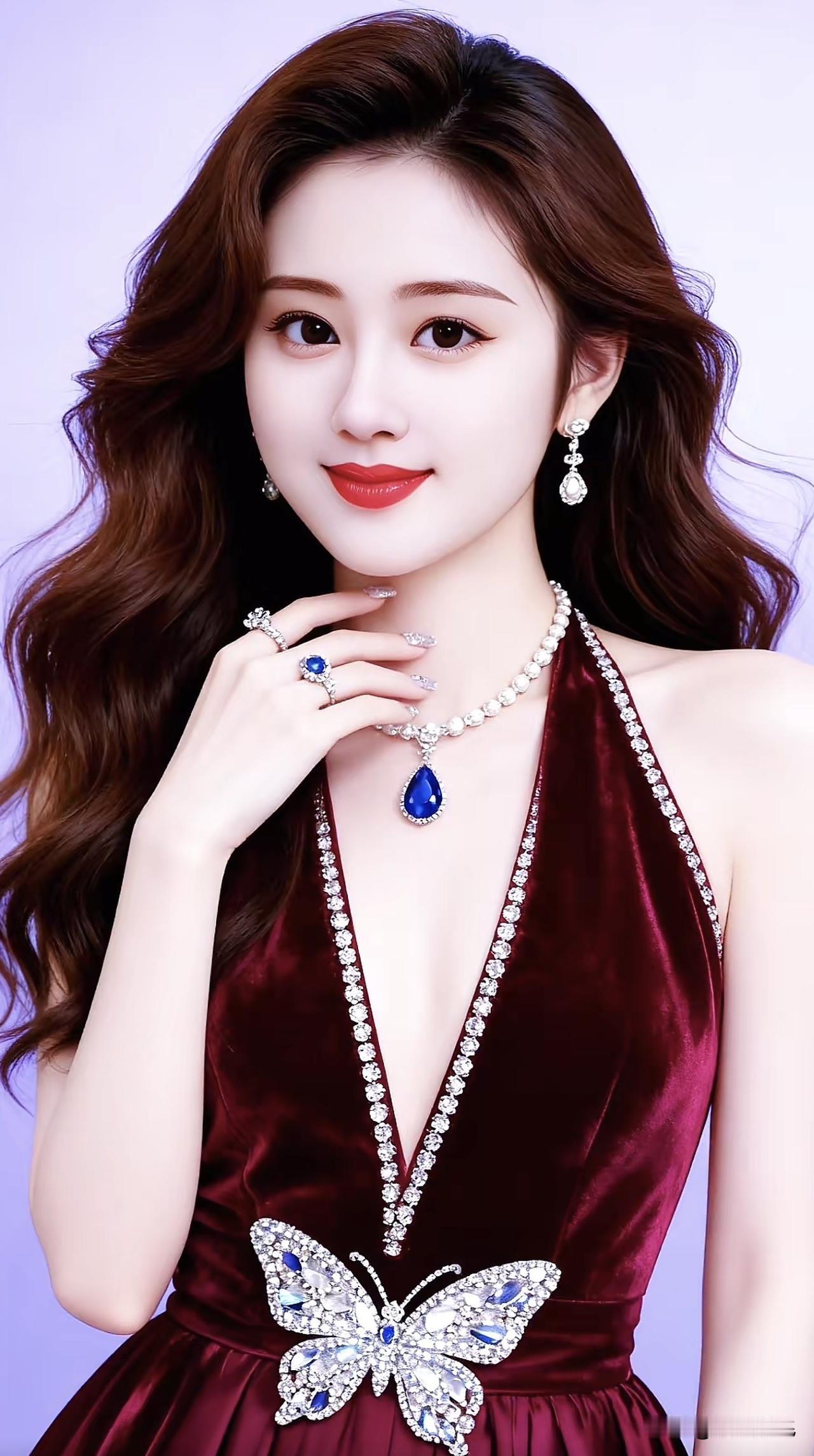 优雅红裙，闪耀珠宝，梦幻公主风高端红裙穿搭红裙珠宝写真红裙珠宝写真绿裙珠宝