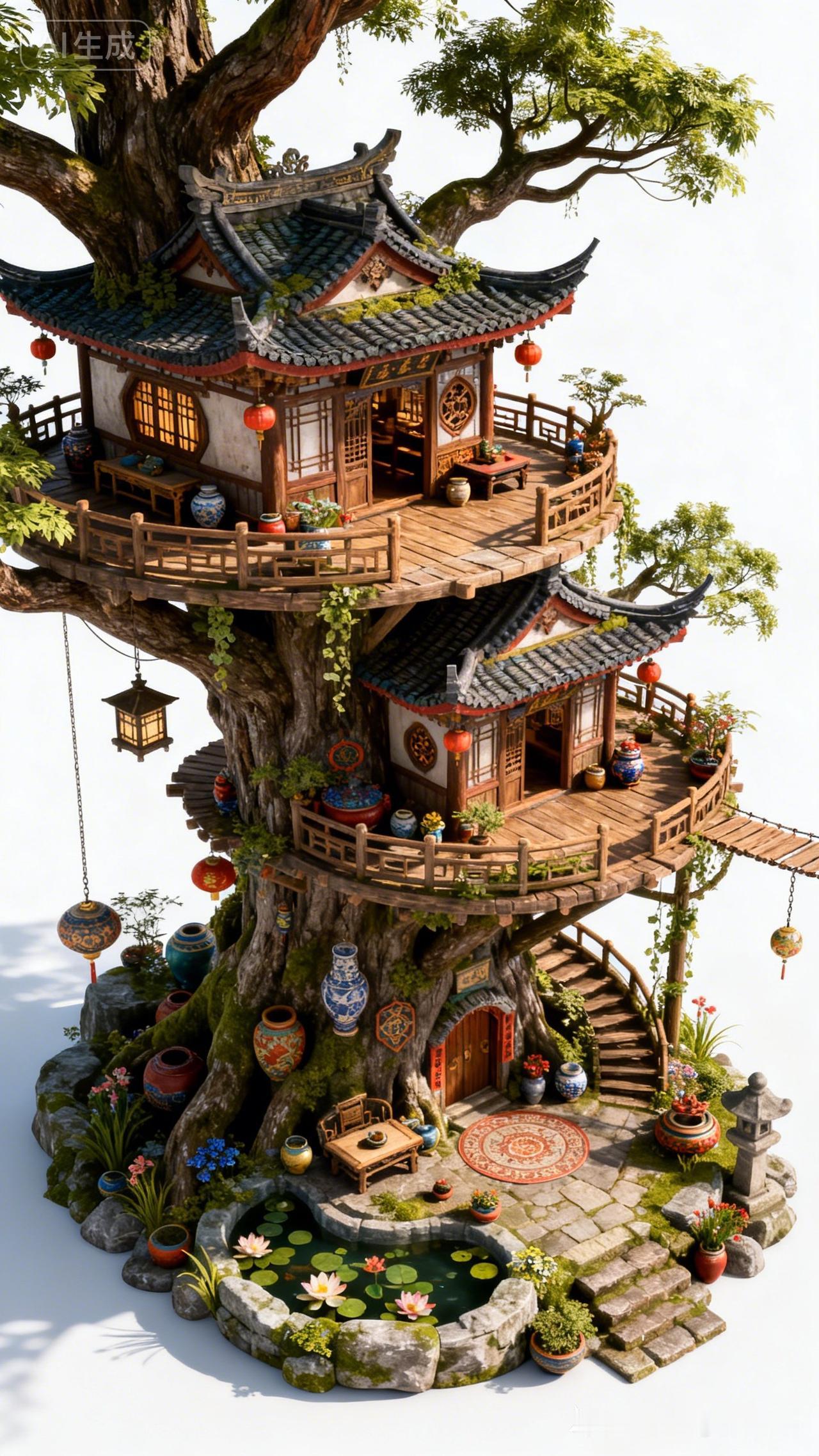 梦幻树屋，带你走进童话世界！🌳🏡