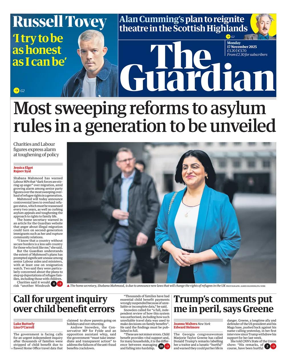 《卫报》称，英国内政大臣马哈茂德女士对英国移民政策的改变在一些资深工党助手和部长