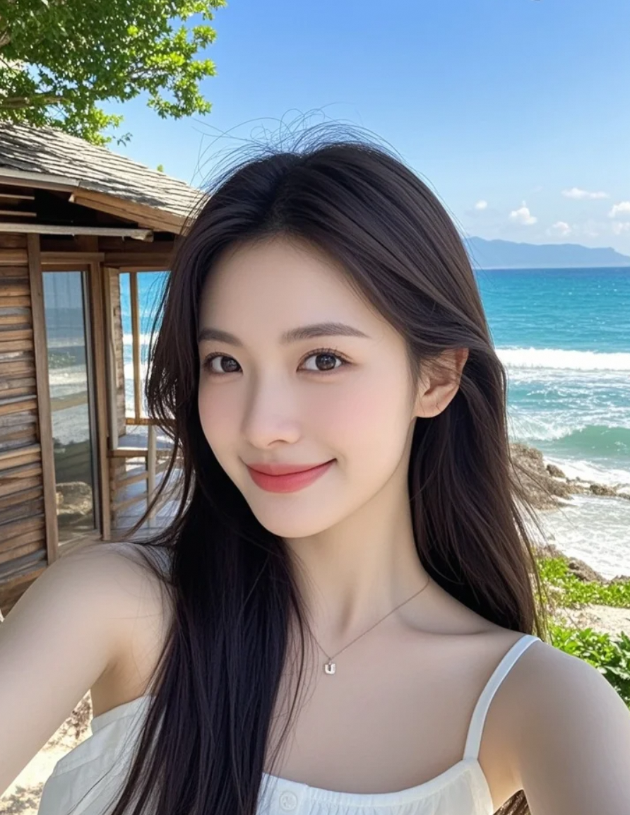 海边打卡ing，有没有人说和我一起看海更浪漫？