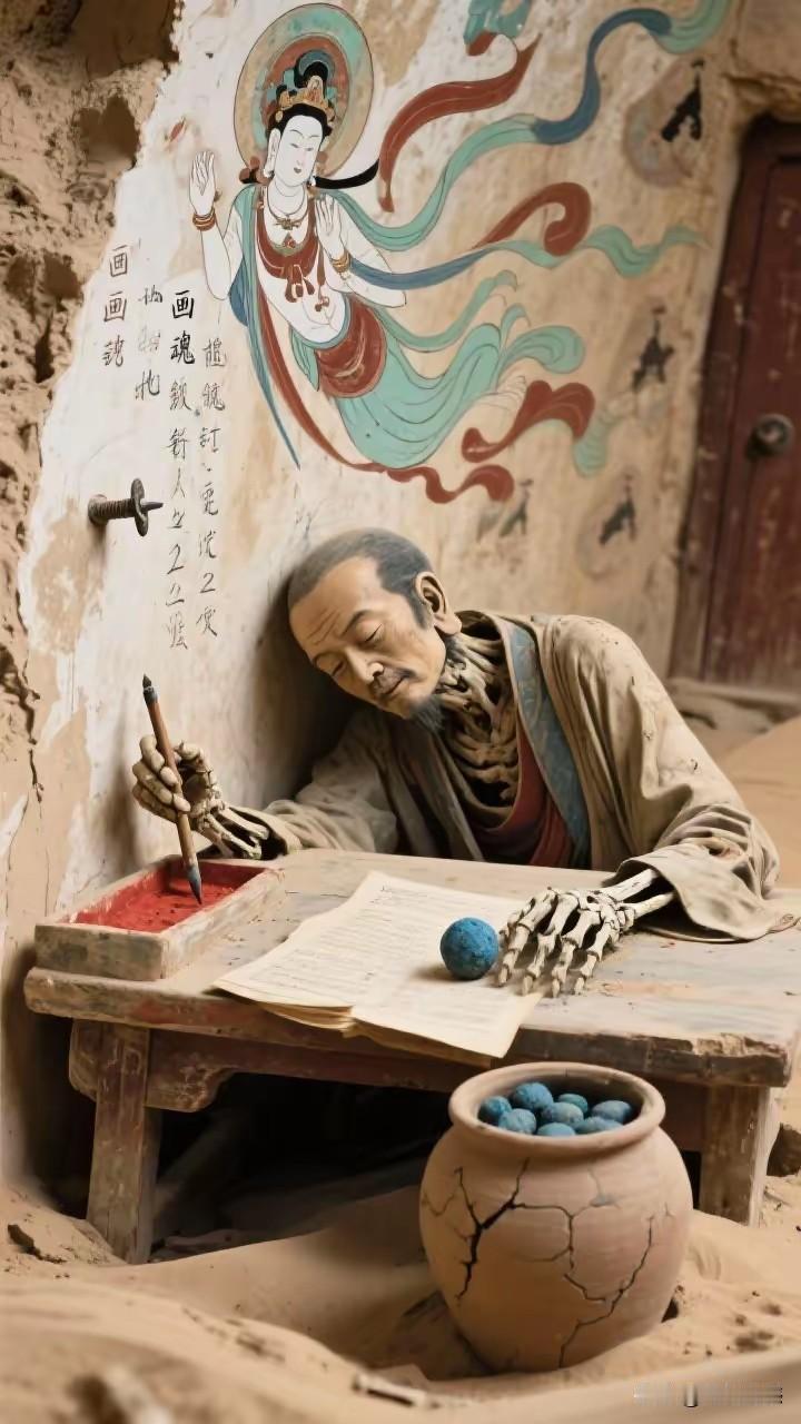 这画面太震撼了，真实还原了当年绘制石窟画像人的生活，当年参与绘制石窟画像的这些人