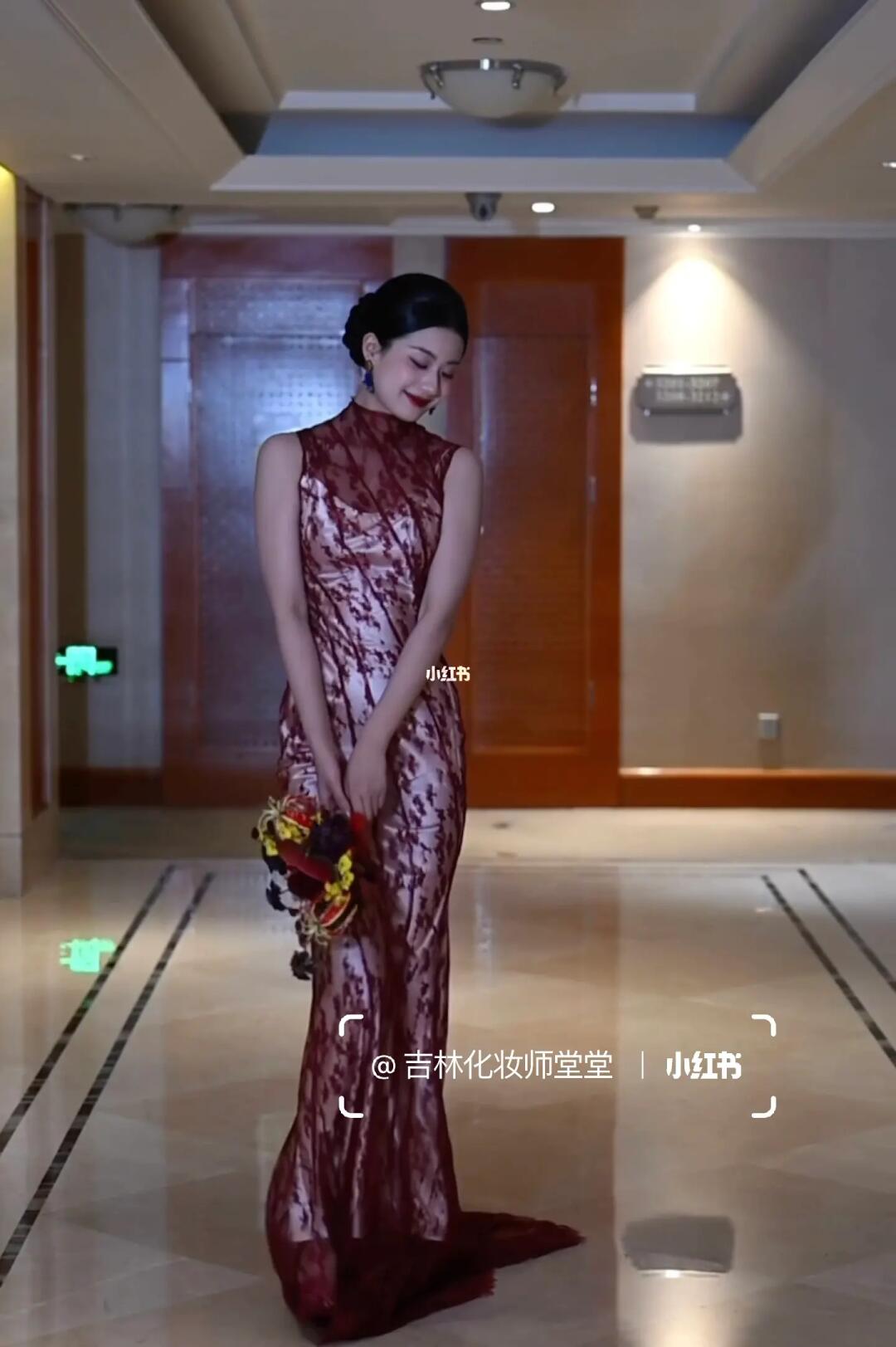 替你们试过了 红色新中式旗袍气质绝了