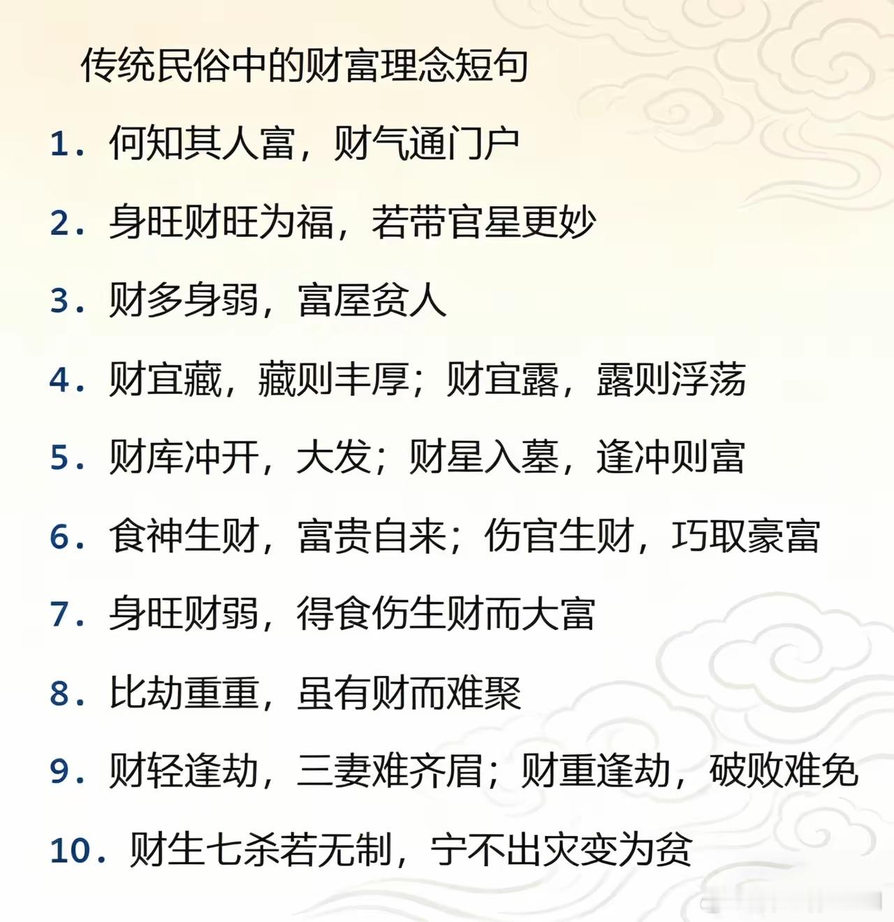 传统民俗中的财富理念短句