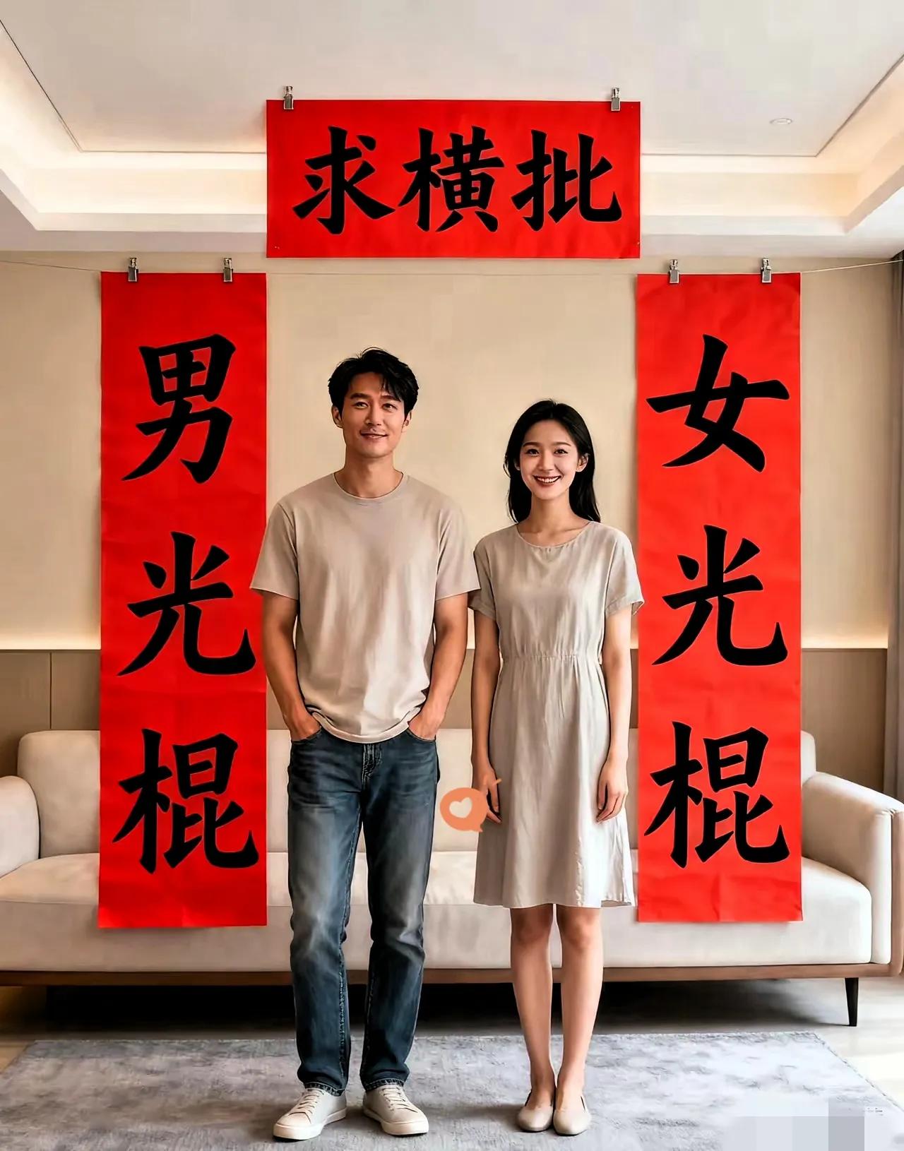 谁的横批最牛？郑州这副“光棍联”，上联“男光棍”，下联“女光棍”，挂了60天还