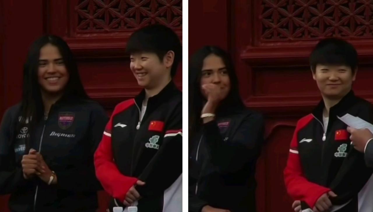 中国大满贯抽签仪式莎莎和迪亚兹真的太好玩了。她俩一见面就一个好怪，一个负责可爱。
