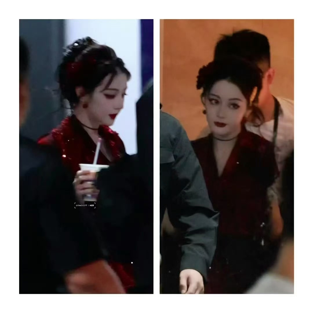 迪丽热巴这组红裙造型太惊艳了，像一朵盛放的玫瑰，既有古典美人的韵味，又带着现代女