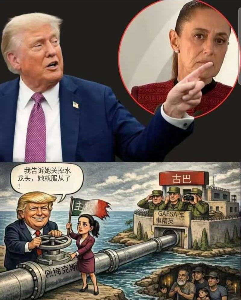 特朗普一句话，把墨西哥总统辛鲍姆的“遮羞布”撕得稀碎。三天三次改口，谎言