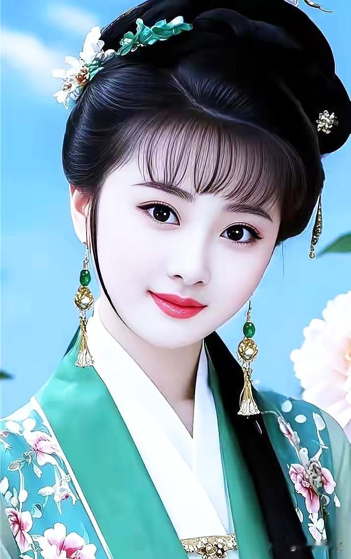 古典美人，花钿玉簪，古风韵味十足！