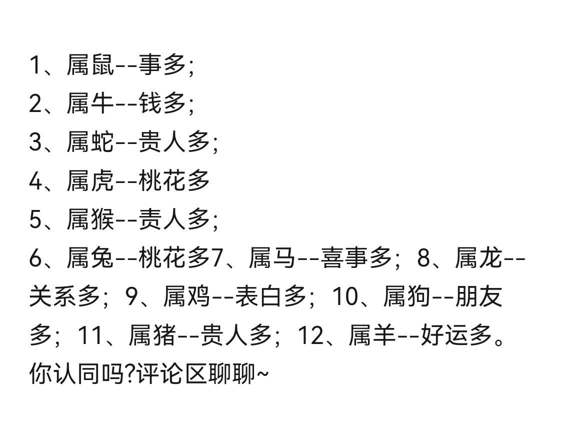看看十二生肖，觉得不准的请举手！