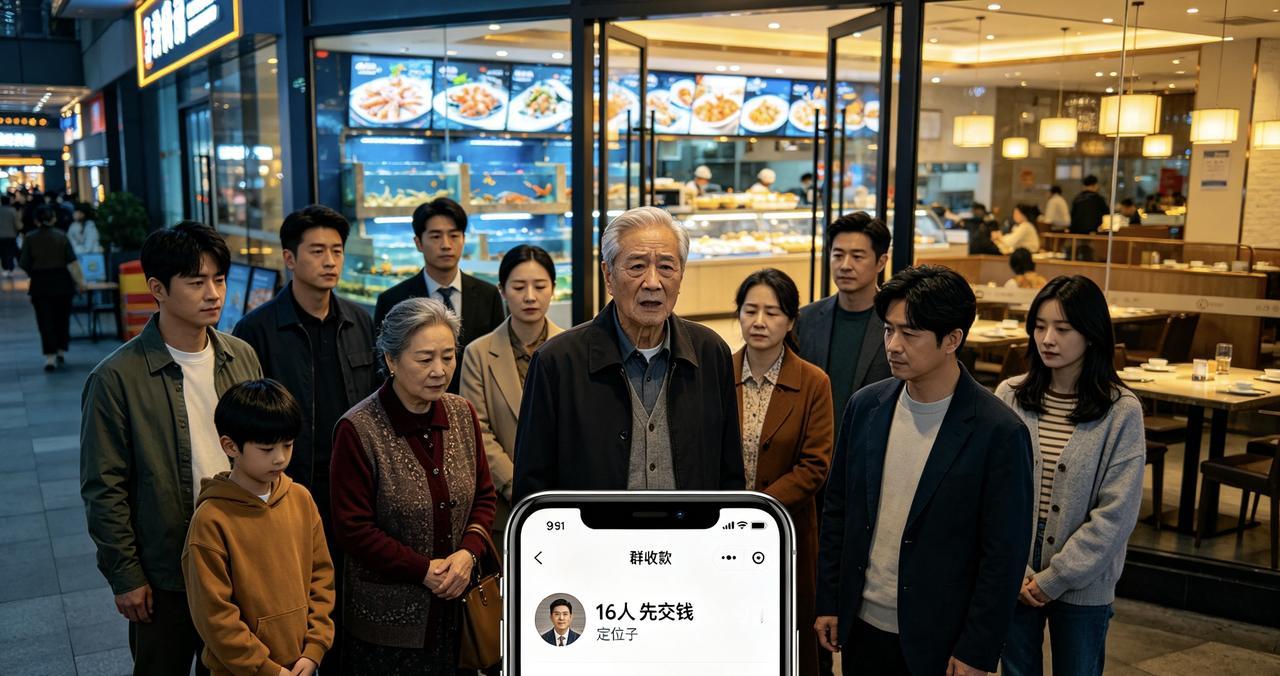 家族聚会，大伯坚持要去吃价格昂贵的海鲜自助，我果断打开群收款：咱总共16人，先把