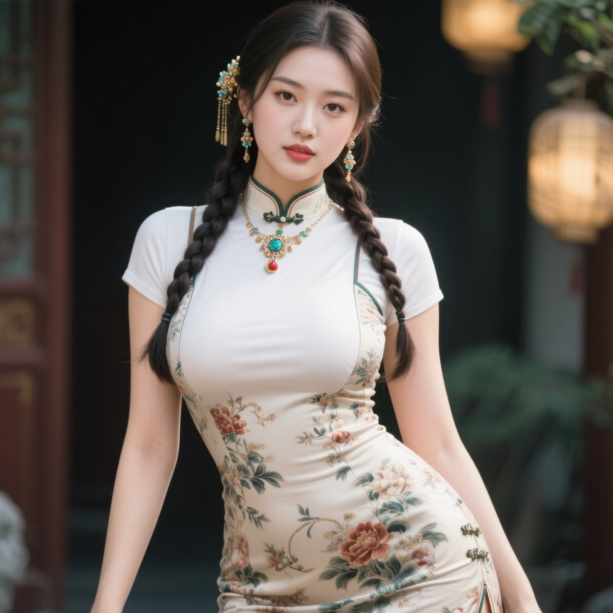 旗袍佳人最倾城，珠圆玉润动人心