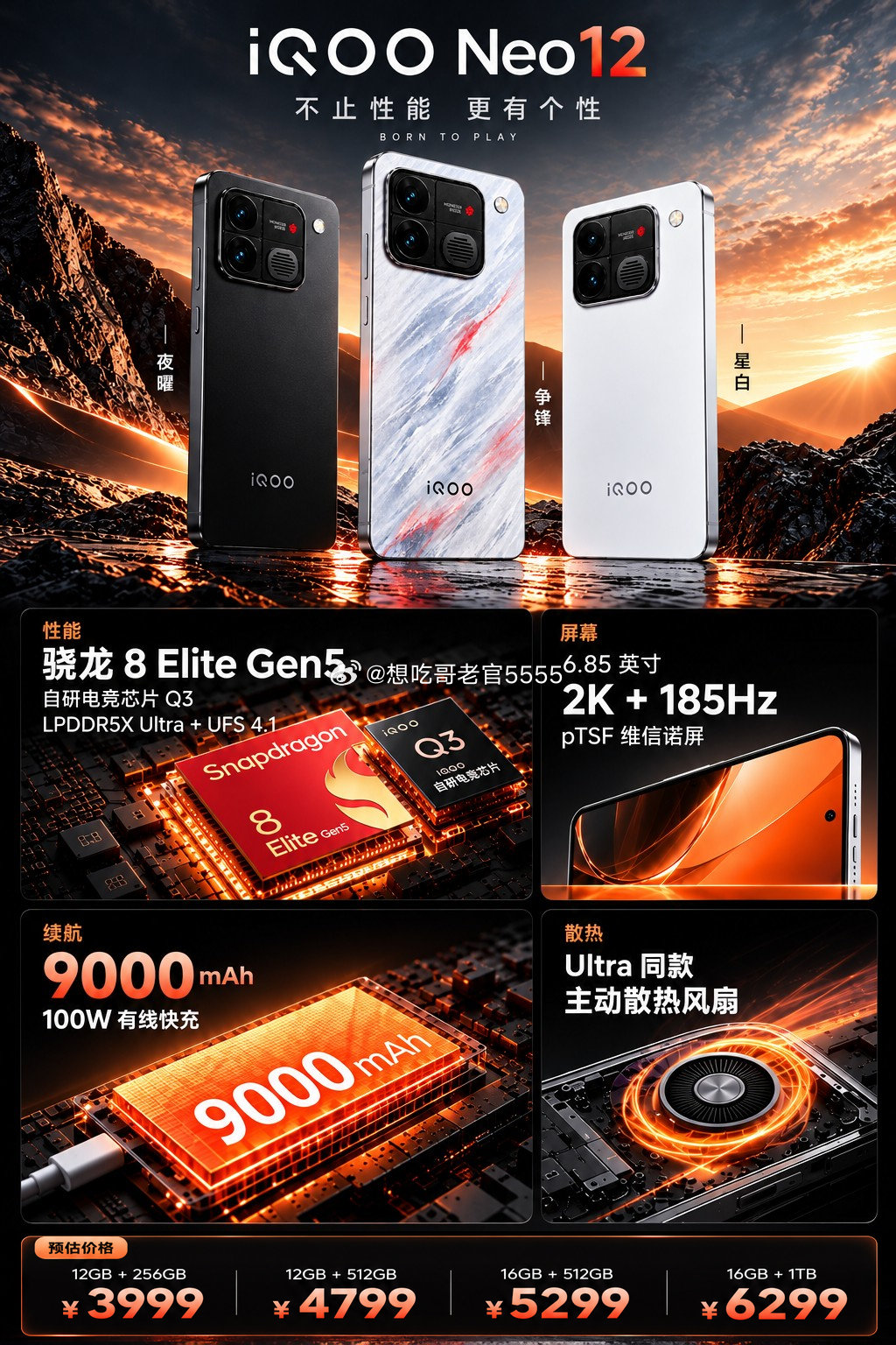 #iqoo##iQOONeo12#谁懂！iQOONeo12这配置直接杀疯⚡9000mAh大电池+10