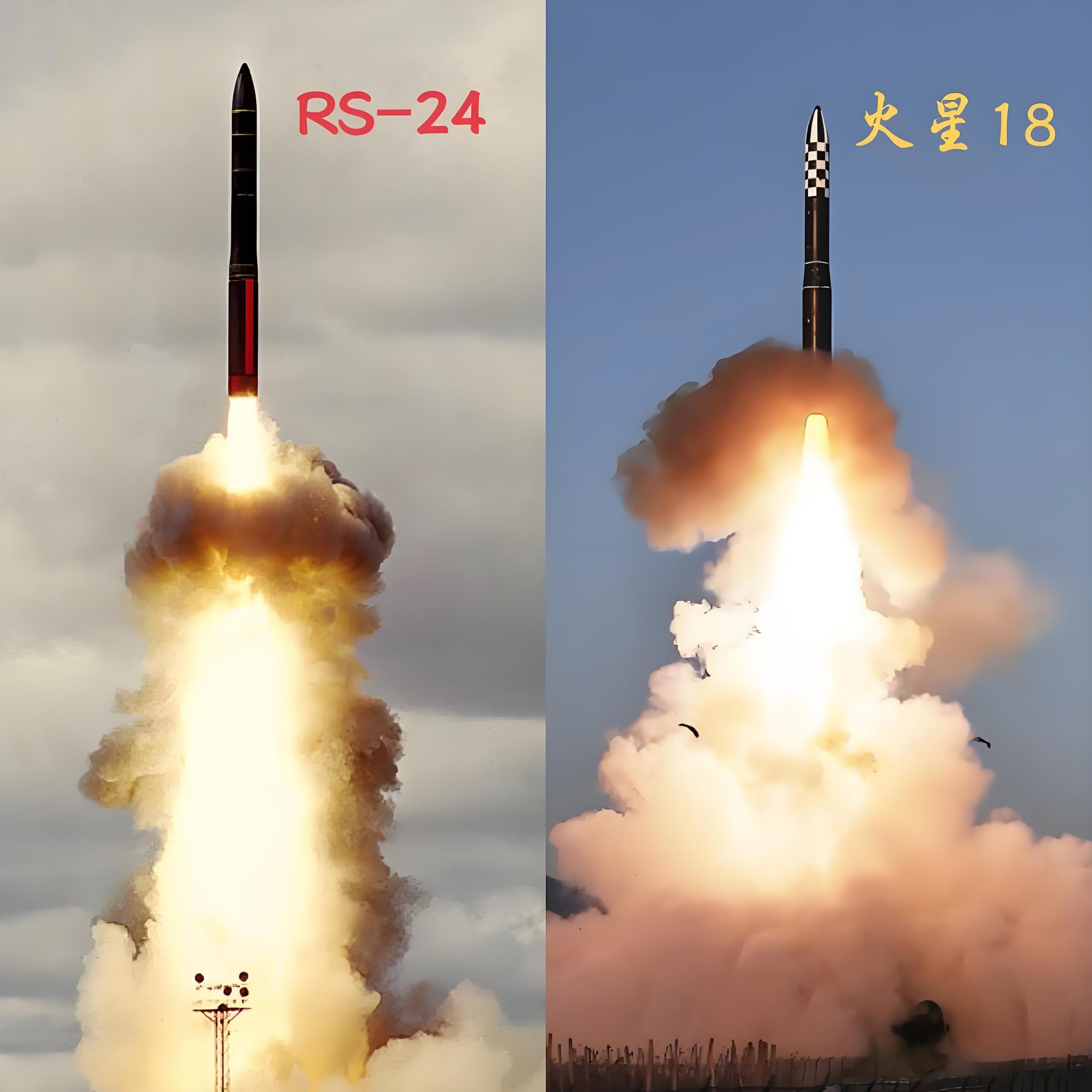 火星-18洲际导弹和RS-24“<em>亚尔斯</em>”洲际导弹，这长得确实像是一个模子刻出来