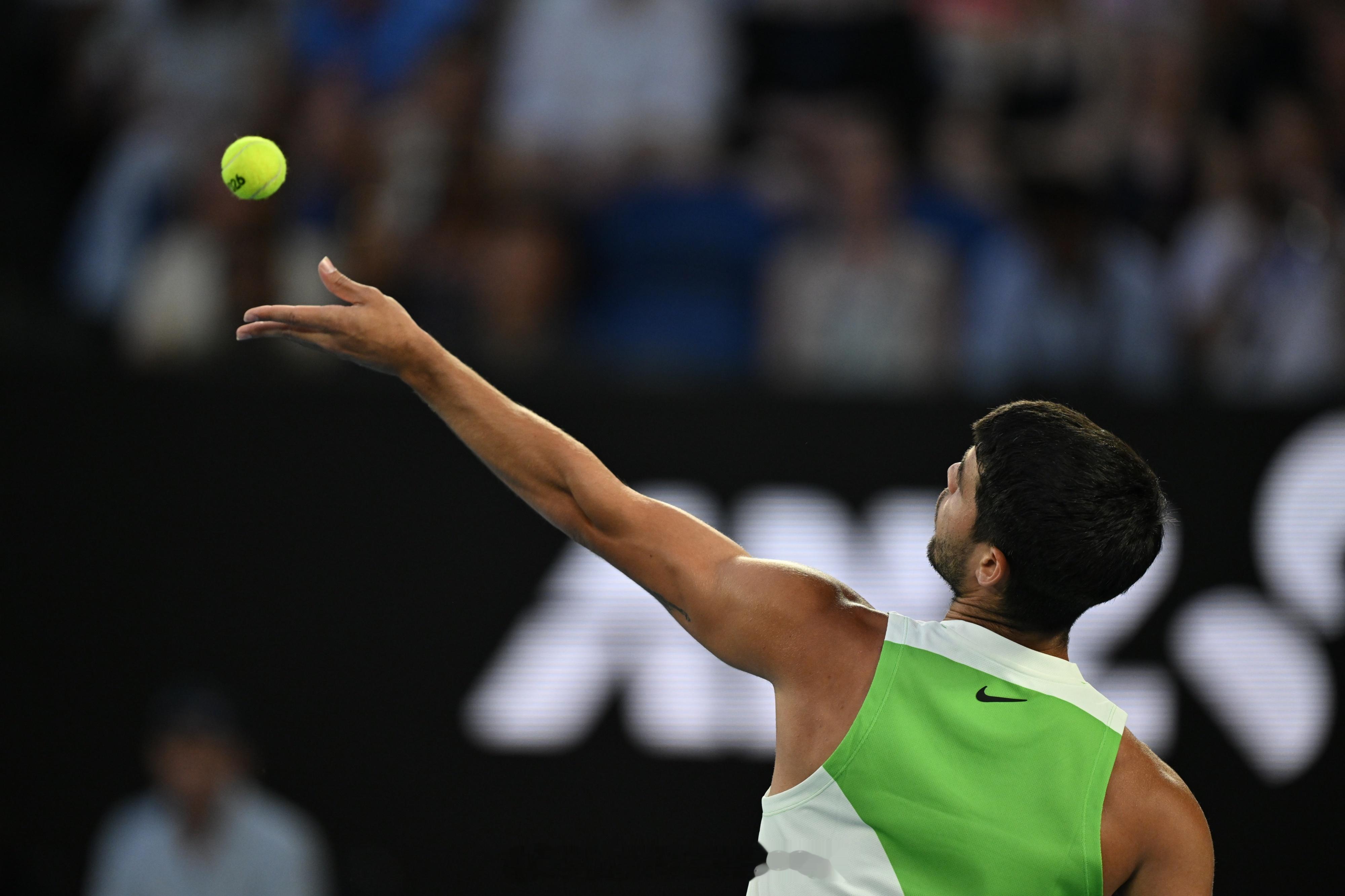 阿尔卡拉斯大满贯全四强看到Carlos就包放心的！澳网2026男单1/4决赛