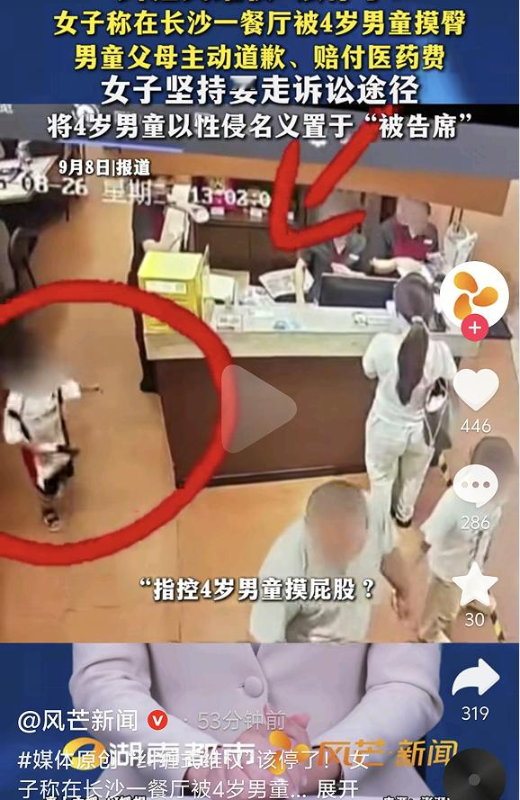 长沙摸臀事件，女子坚持将4岁男童以性侵的名义置于“被告席”，我特意去查了下，起诉一个四岁孩子，到底是