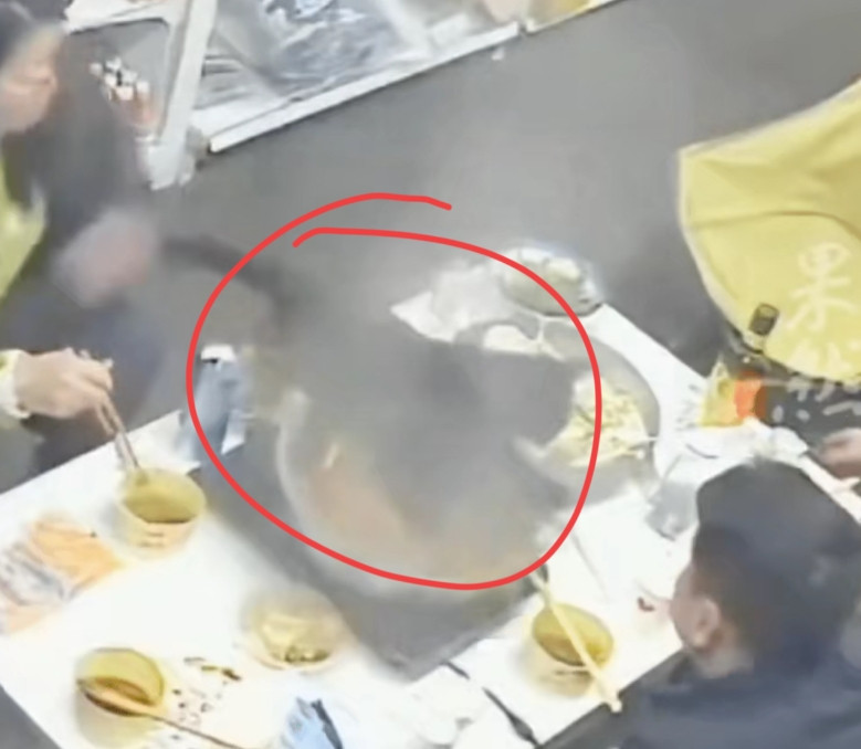重庆老板大义！5月2日，重庆一家露天火锅店，很多顾客正在用餐，突然一只野猫从楼上