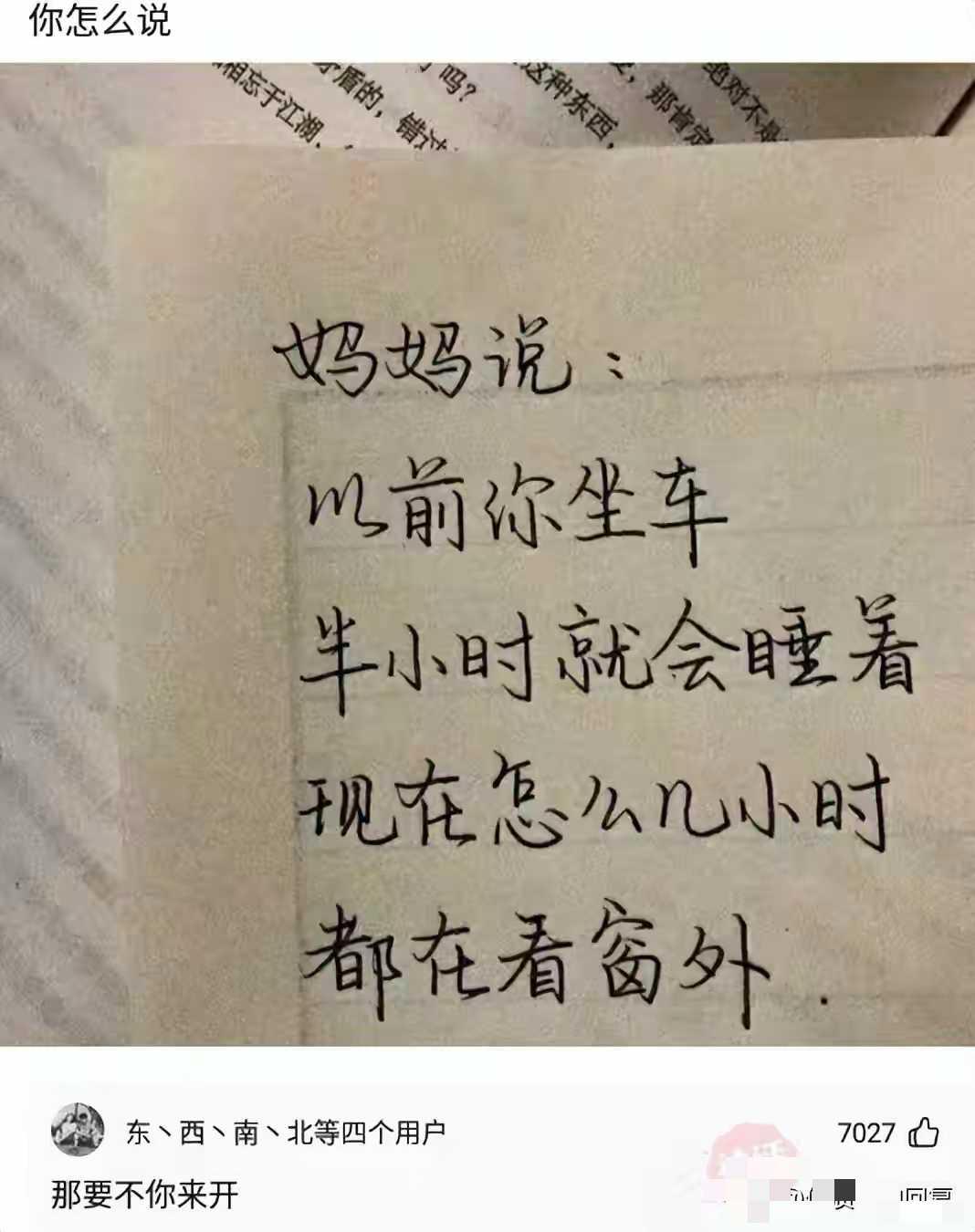 那要不你来开。